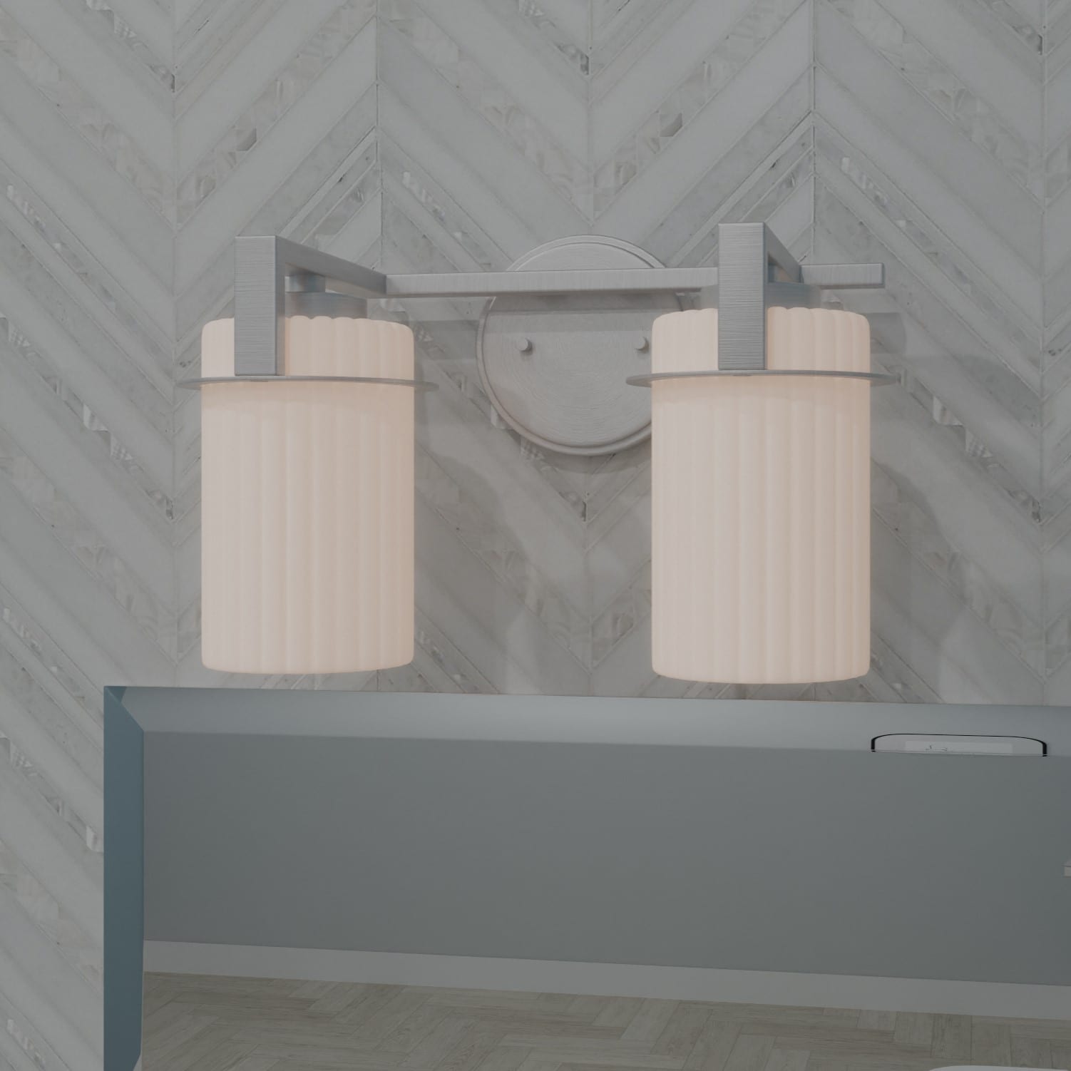 Quoizel SEY8614BN Seymour 14-in 2 -Light Brushed Nickel Transitional Vanity light