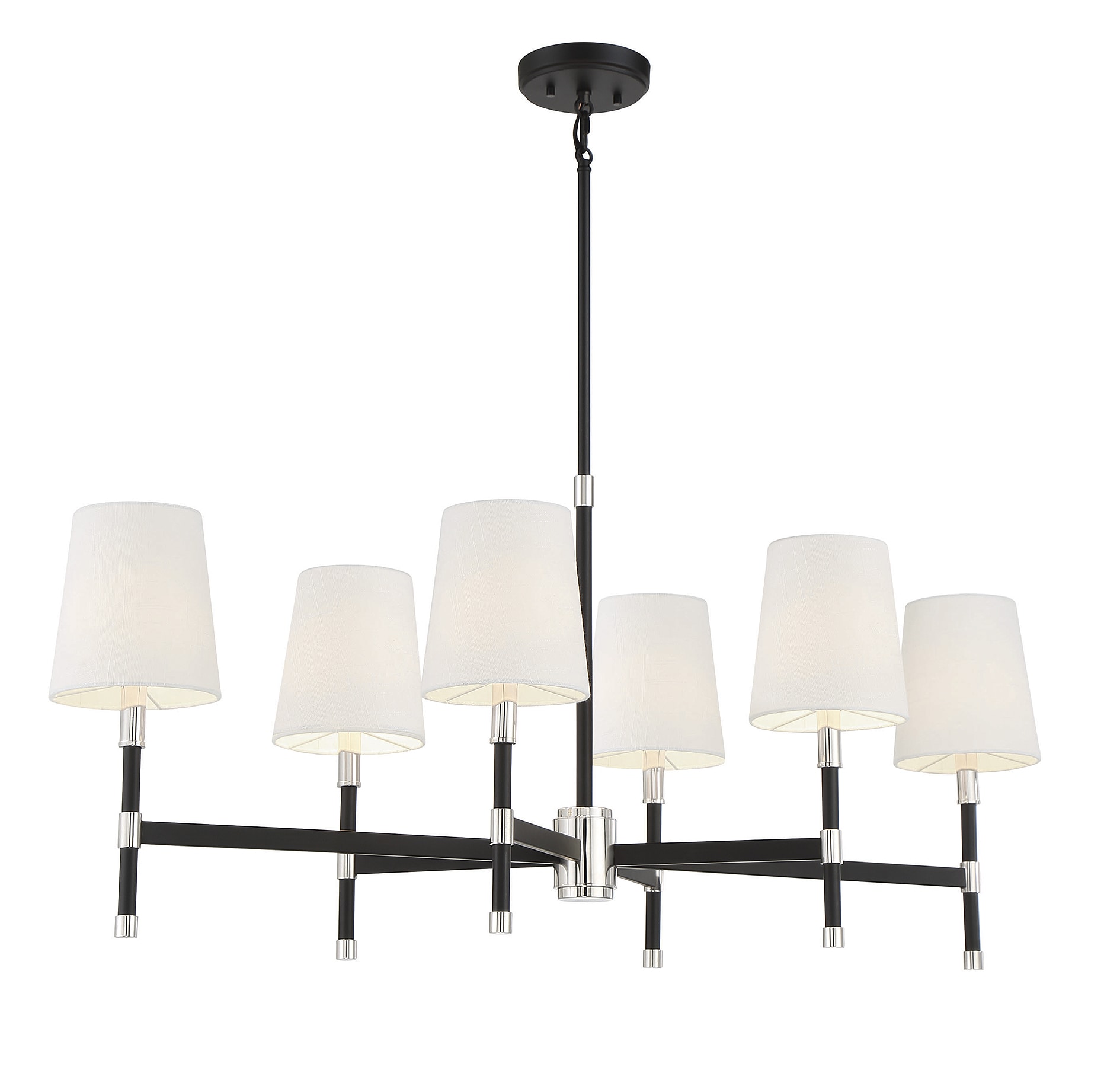 Brody 6-Light Matte Black and Nickel Chandelier