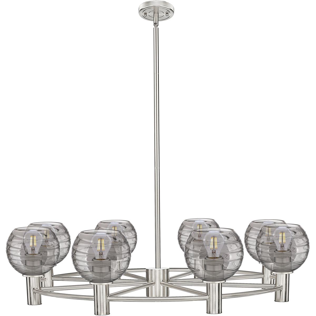 Innovations Lighting -  434-8CR-SN-G1213-6SM Crown Point Chandelier Satin Nickel
