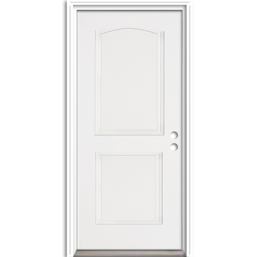 RELIABILT LO691157 36-in x 80-in x 4-5/8-in Fiberglass No glass Left-hand inswing Unfinished Prehung Front Door with Brickmould Insulating core