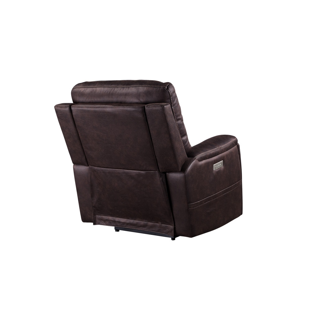 Back view of brown recliner chair
