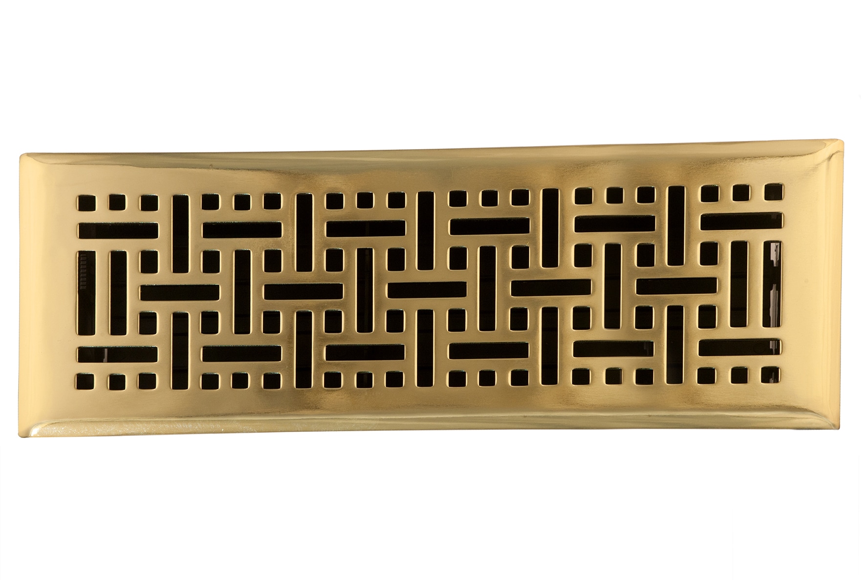 Accord Select AMFRPBB412 4-in x 12-in Steel Polished Brass Floor Register