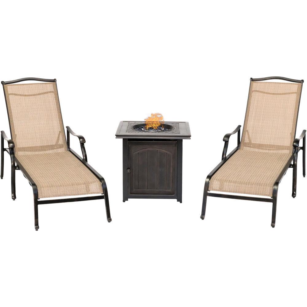 Hanover MONCHS3PCFPSQ Monaco 3-Piece Patio Conversation Set with Tan