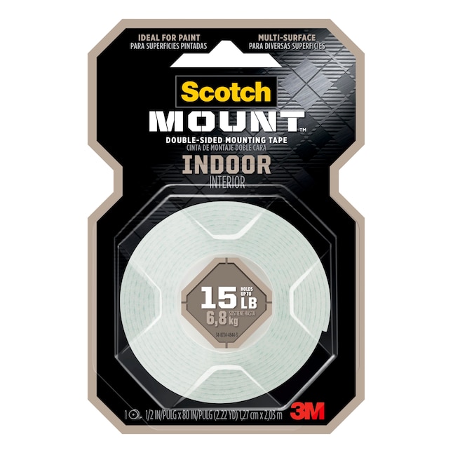 Scotch-Mount Indoor Double-Sided Mounting Tape 0.5-in x 6.5-ft Double-Sided  Tape in the Double-Sided Mounting Tape department at