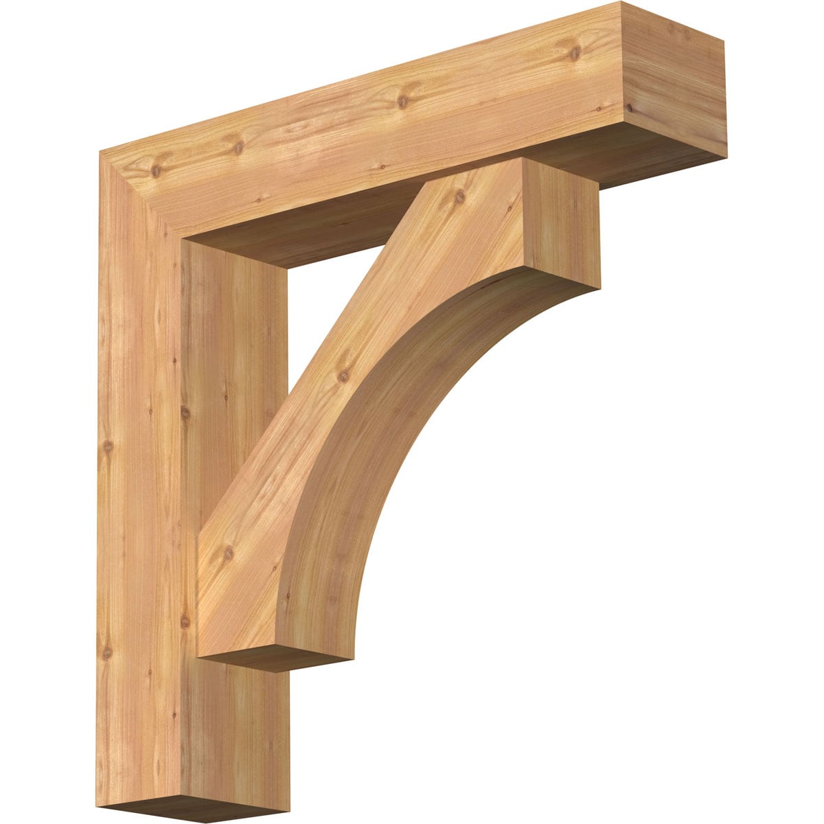Ekena Millwork 1464489 Westlake Block Smooth Bracket with Offset Brace Western Red Cedar Wood Standard Bracket