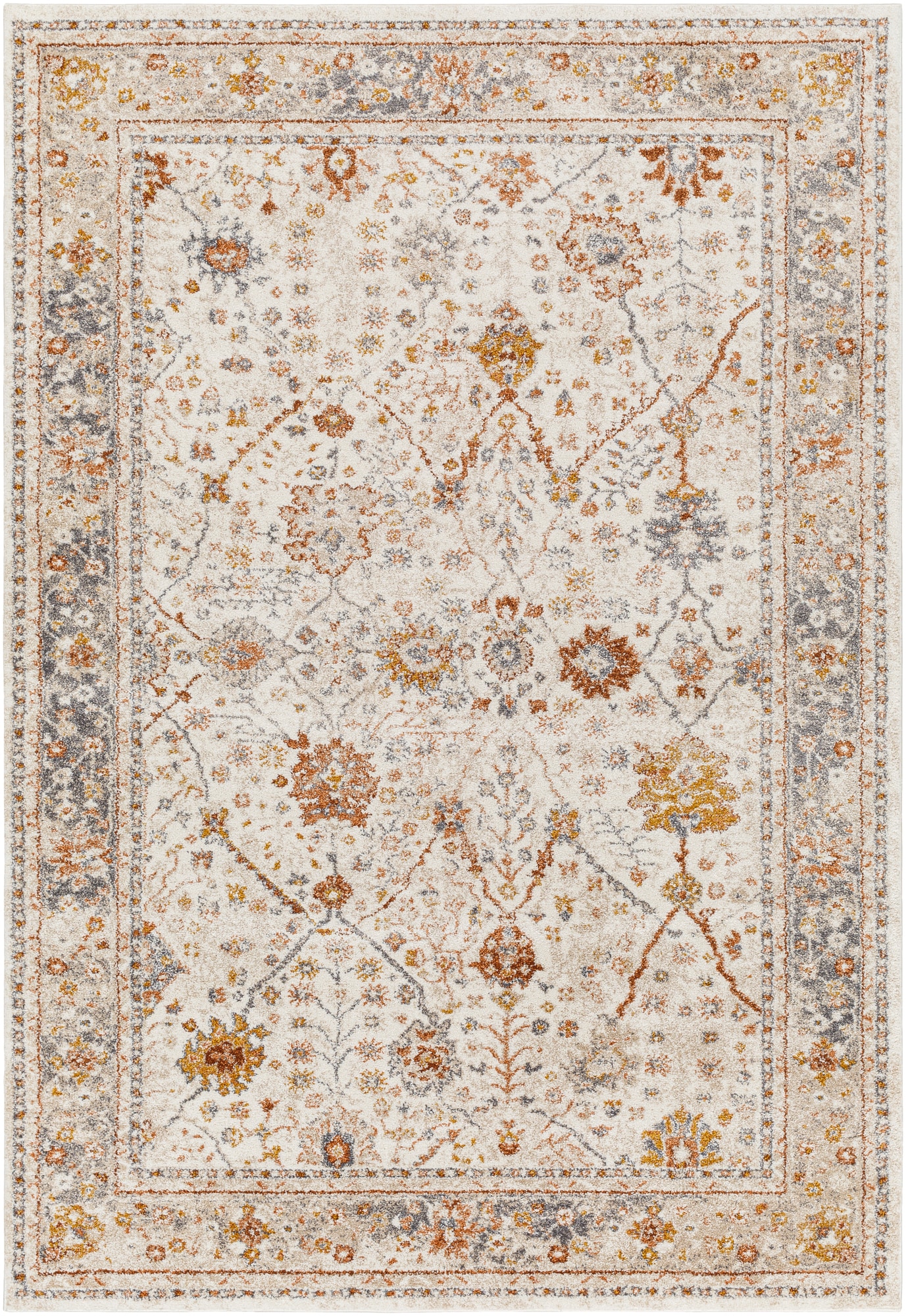 Surya TUS2329-6796 7 x 9 (ft) Polypropylene Beige Rectangular Indoor Floral/Botanical Area rug