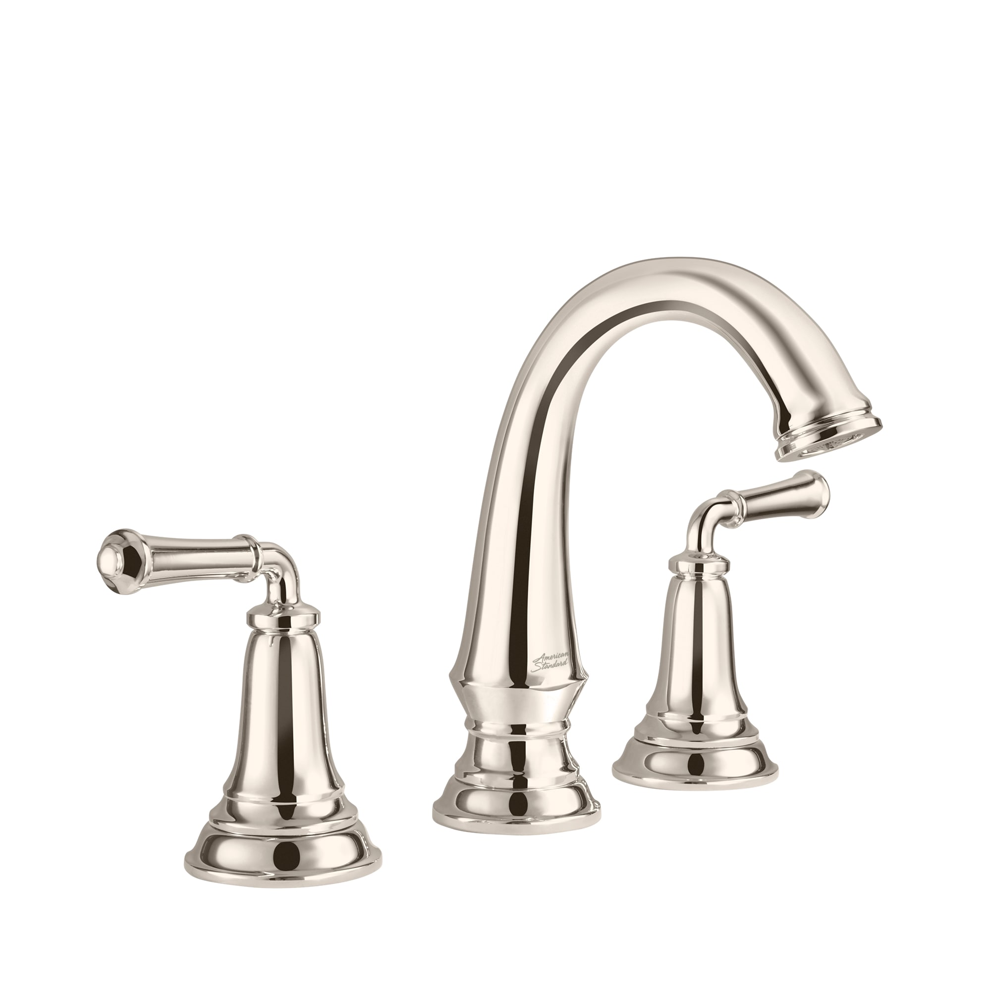 American Standard 7052807.013 Delancey Polished Nickel Widespread 2-handle WaterSense Mid-arc Commercial/Residential Handle Bathroom Sink Faucet with Drain