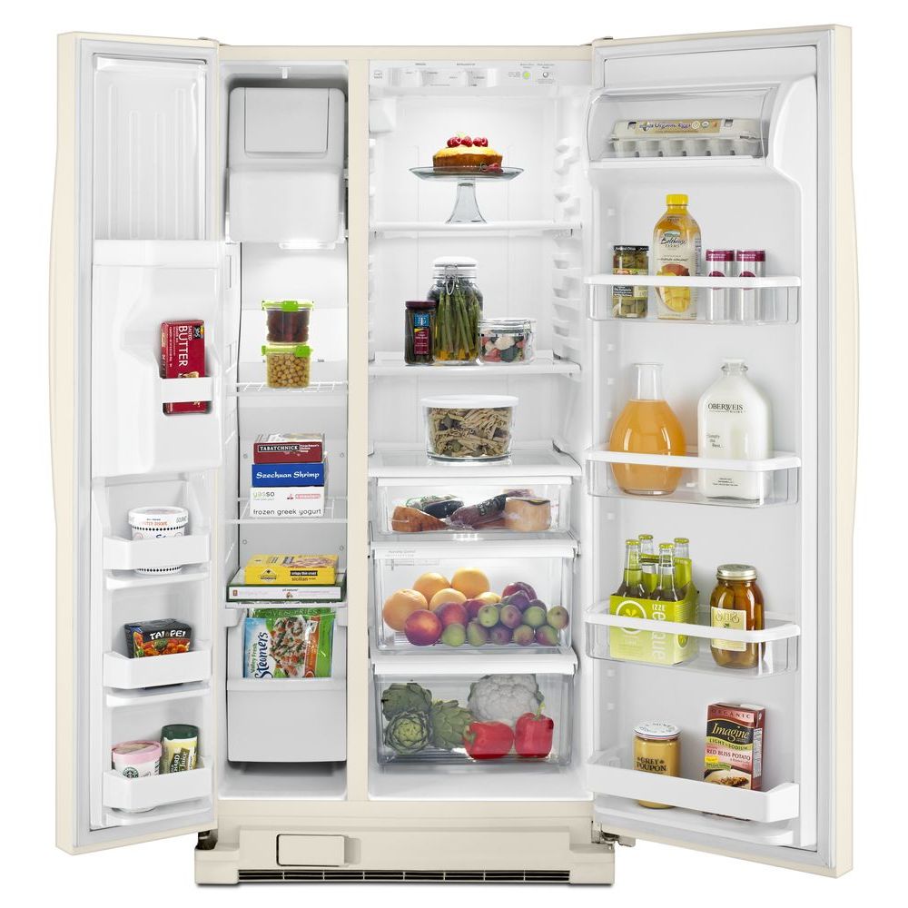 Whirlpool 21.2-cu ft Side-by-Side Refrigerator with Ice Maker (Biscuit ...