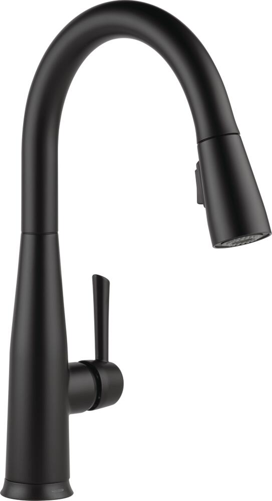 Delta 9113TV-BL-DST Essa VoiceIQ Matte Black Single Handle Deck-mount Voice Activated Pull-down Kitchen Faucet with Sprayer