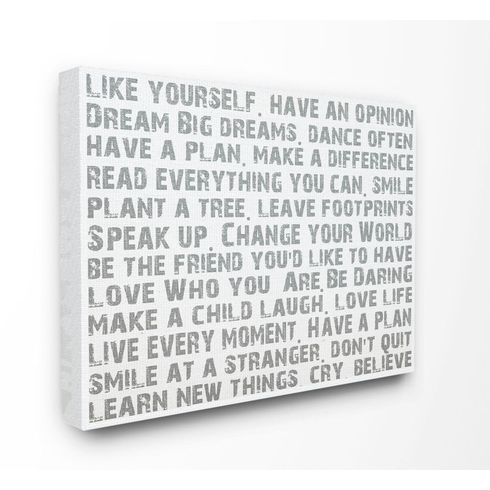 Stupell Industries MWP-107-CN-36X48 Like Yourself Inspirational Typography Wall Art Andrea James Gallery Wrapped Canvas 48-in H x 36-in W Abstract Canvas Print