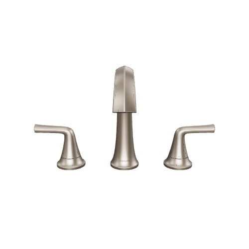 KOHLER Desette Brushed Nickel 2-handle Widespread WaterSense Mid-arc Bathroom Si shops