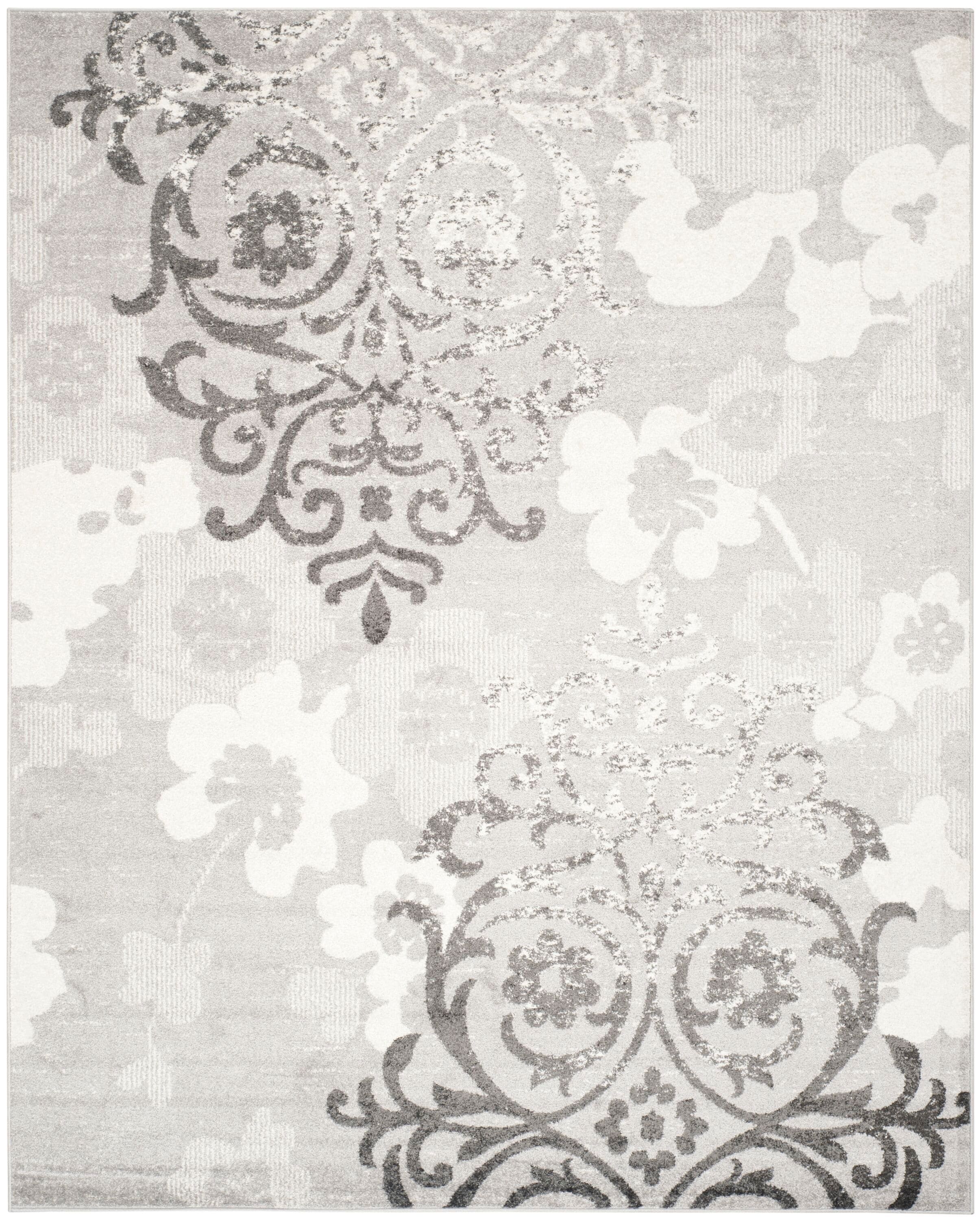 Safavieh ADR114B-1218 Adirondack Serene 12 x 18 (ft) Loomed Polypropylene Silver/Ivory Rectangular Indoor Damask Coastal Area rug
