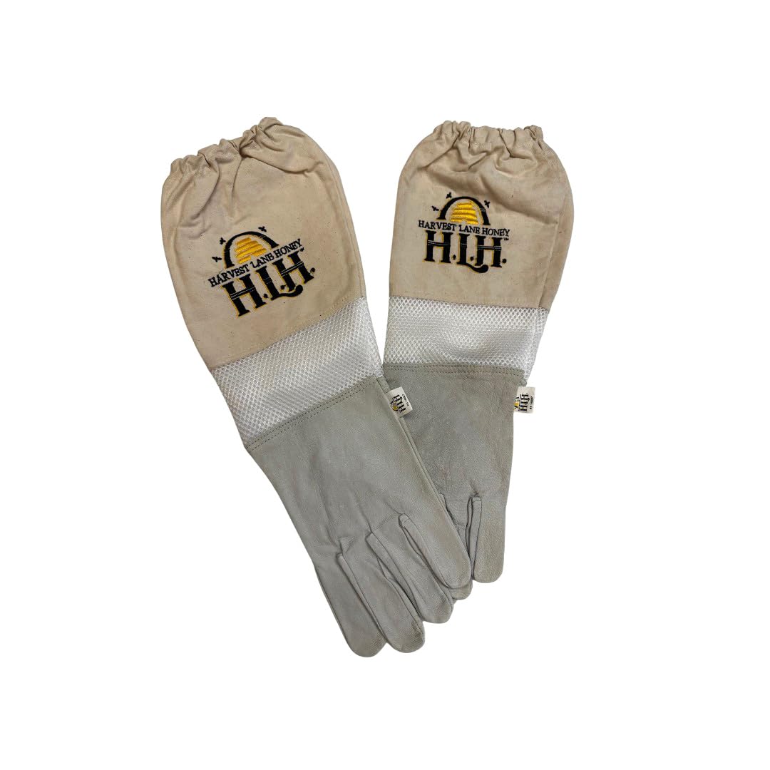 Harvest Lane Honey  Goat-Skin Beekeeping Gloves Medium Yellow
