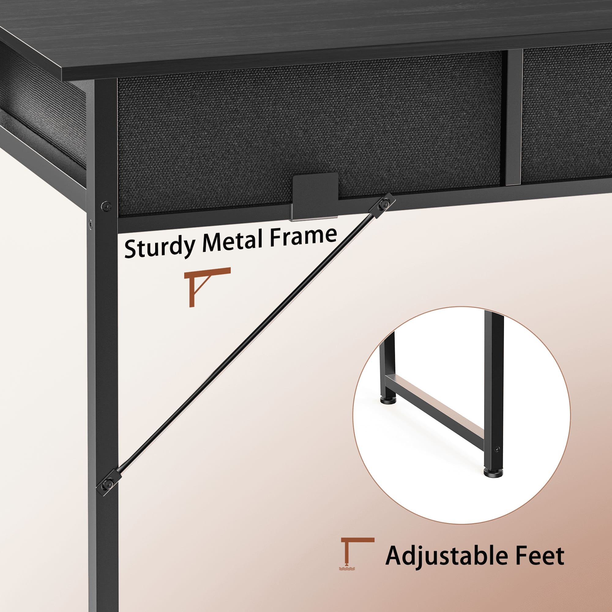 Sweetcrispy L-D-2CZ-32IN-BK desks - View #7