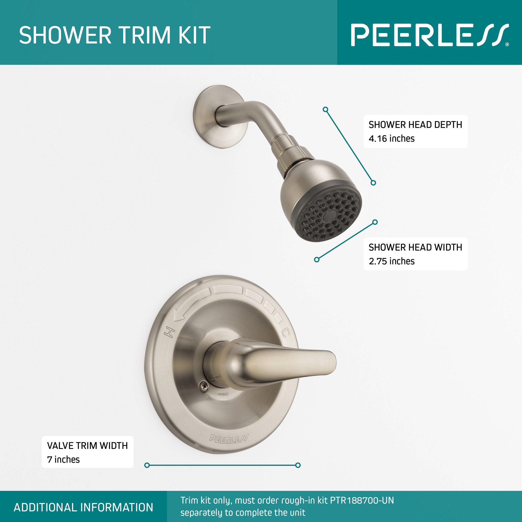 Peerless Brushed Nickel 1-handle Single Function Round Shower Faucet ...