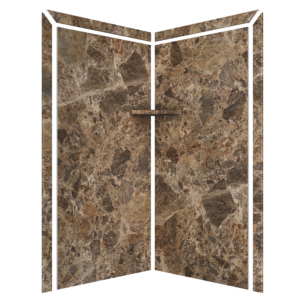 FlexStone Splendor 40-in x 80-in Breccia Paradiso 2-Piece Shower Wall ...