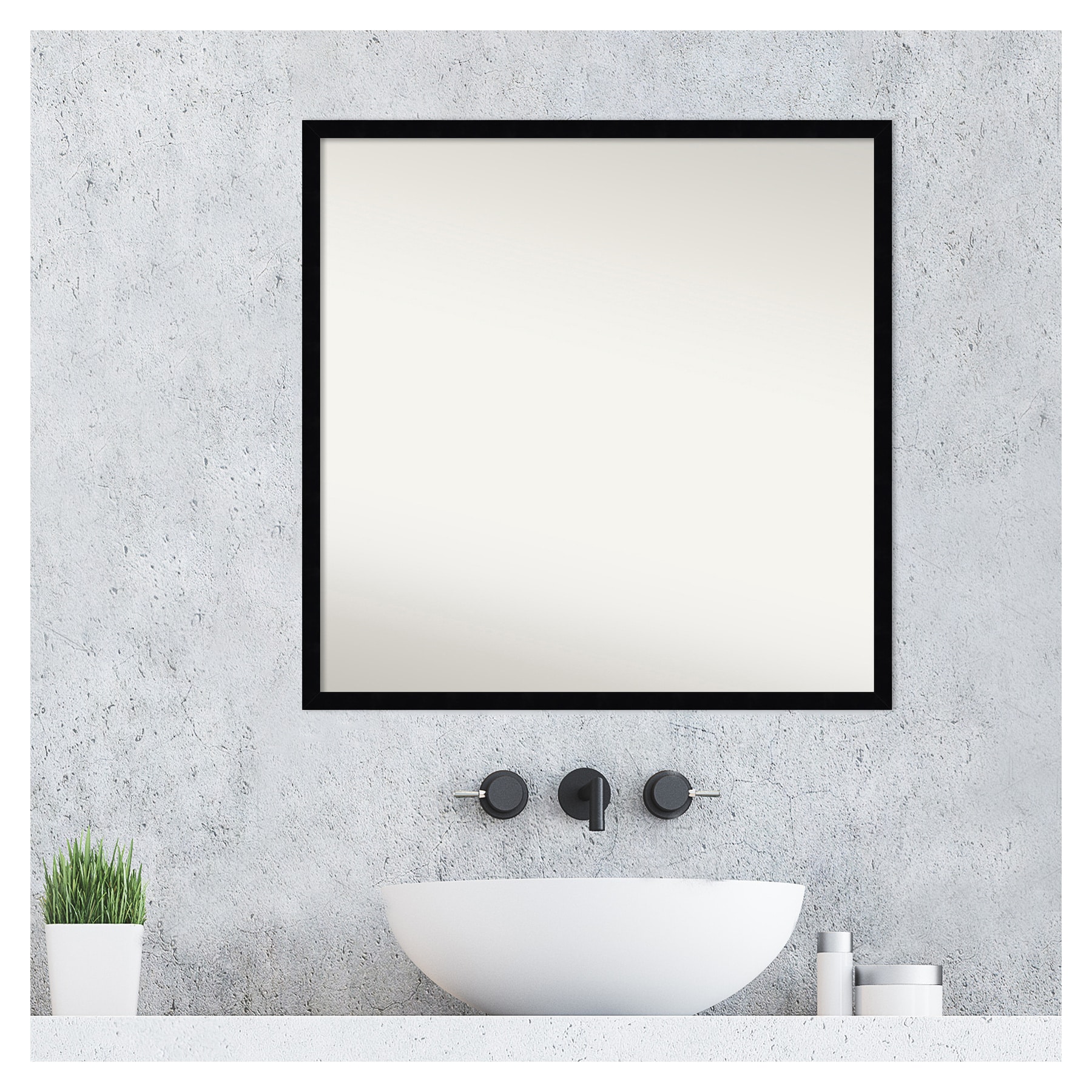 Svelte Noir Black Wood Bathroom Vanity Mirror
