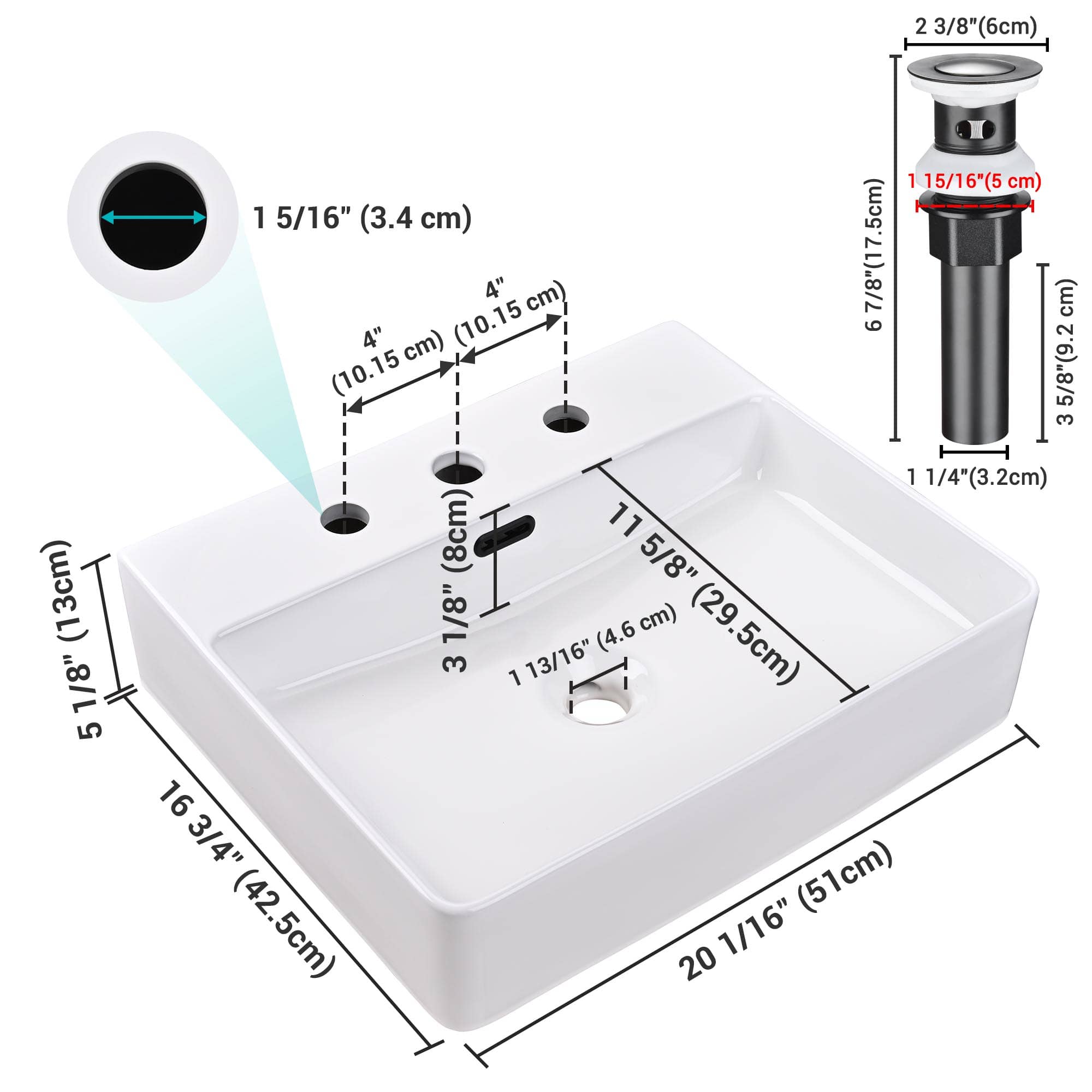 Yescom 80PSK026-3HOL-07-LO Bath-Sink - View #5