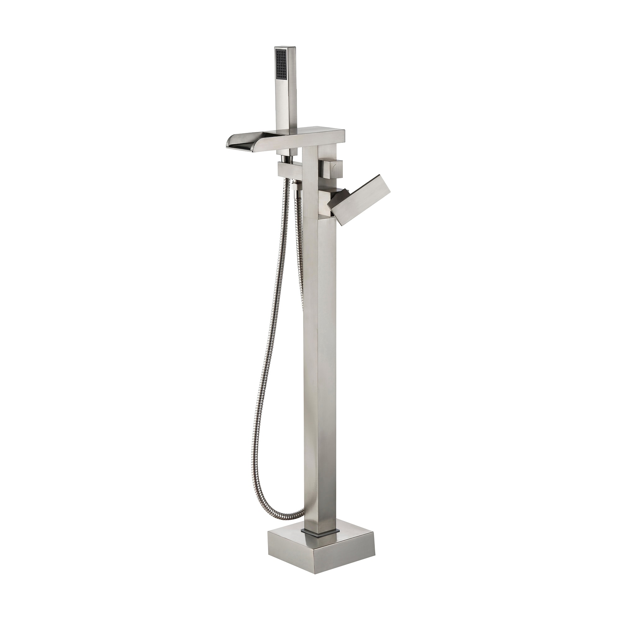 OVE Decors 15BTF-INFI10-NKB Infinity Brushed nickel 1-handle Freestanding High-arc Bathtub Faucet with Hand Shower ( Valve Included )