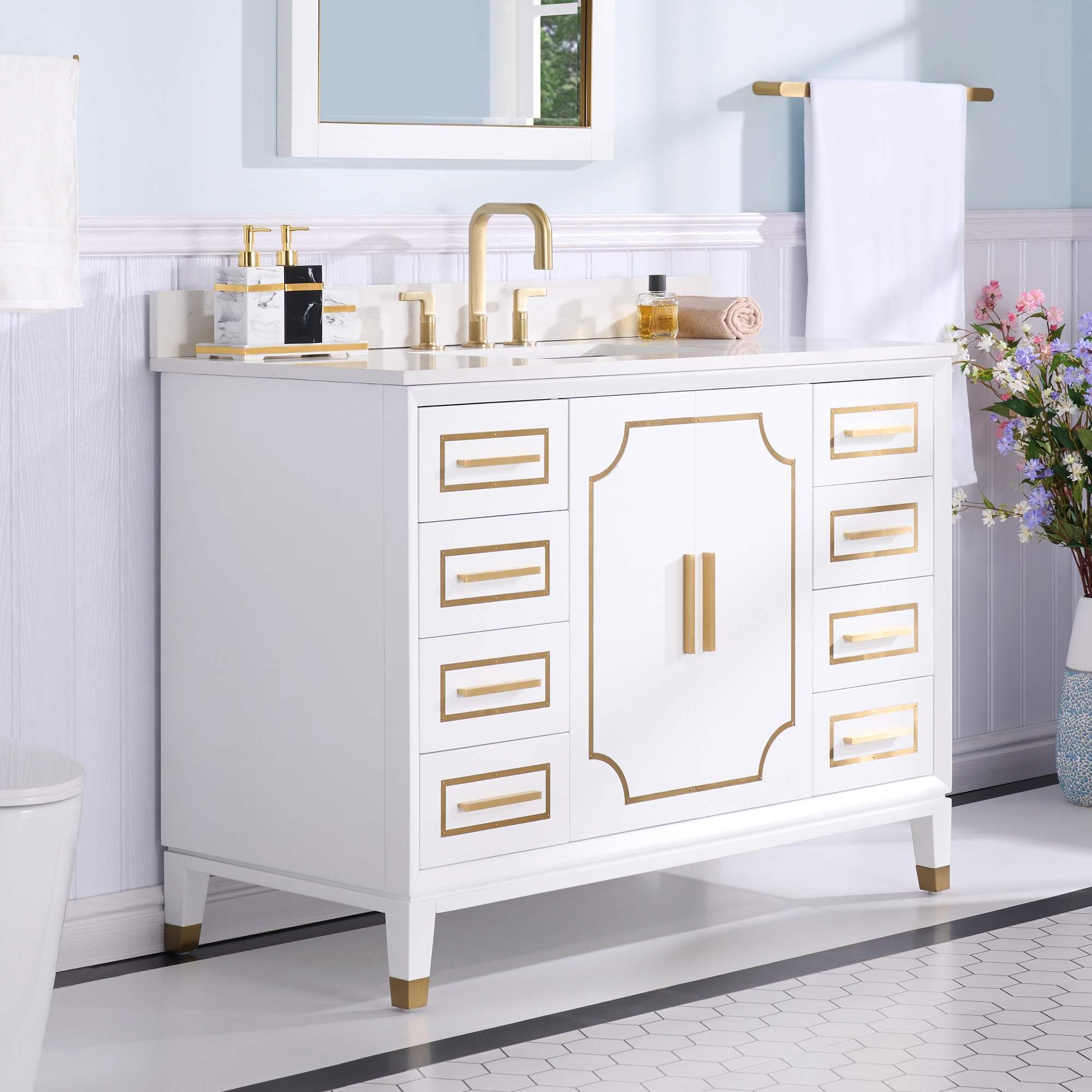WELLFOR MELODY48QZ-WT Bath-Vanity-Combo - View #16