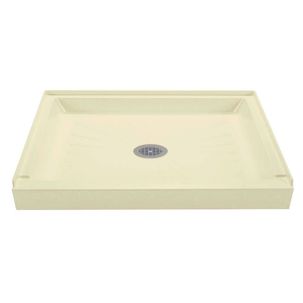 Mustee 3448BN Durabase 34-in W x 48-in L Center Bone Rectangle Shower Pan Base with 4.5-in H Threshold