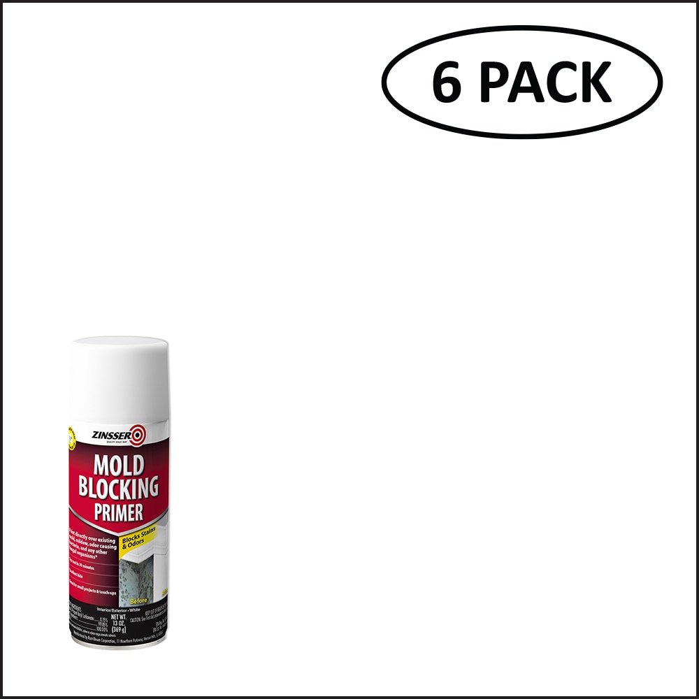 Zinsser 287512SOS Mold Blocking 6 -Pack Flat White Spray primer ( NET WT. 13-oz )