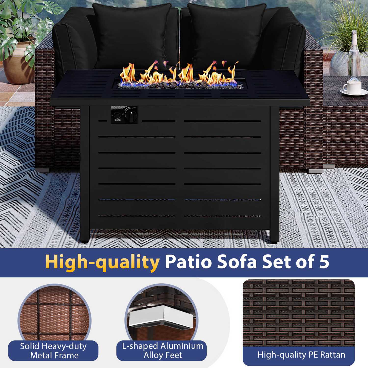Costway CSHY005348 Patio-Conversation-Sets - View #7