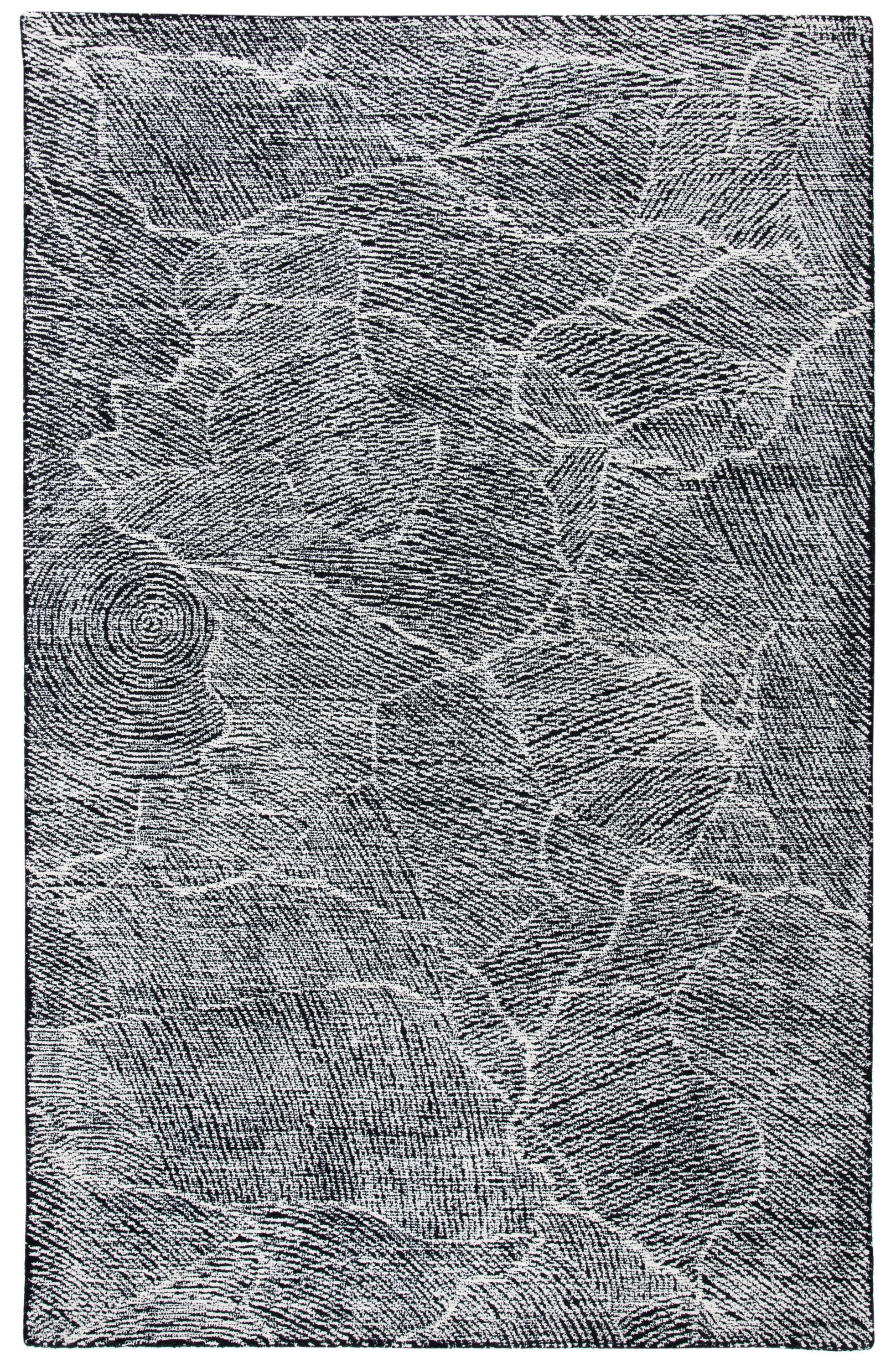 Safavieh MET999Z-8 Metro Olafia 8 x 10 (ft) Tufted Wool Black/Ivory Rectangular Indoor Abstract Bohemian/Eclectic Area rug