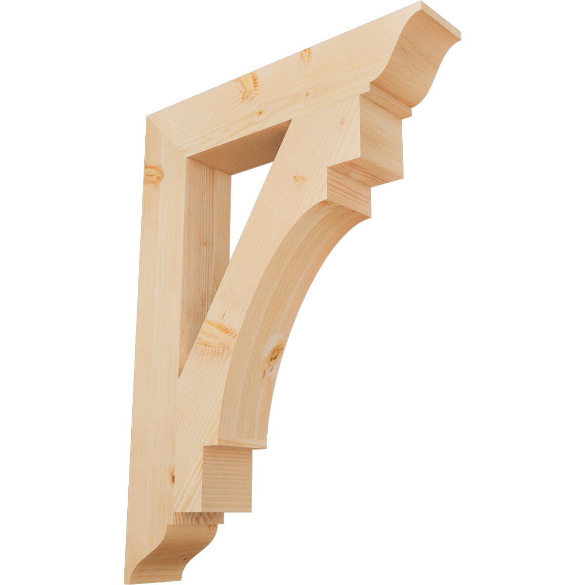 Ekena Millwork BKT06X32X44MRC01SDF Merced traditional smooth 5-1/2-in x 32-in x 44-in Douglas fir Brown Wood Standard bracket
