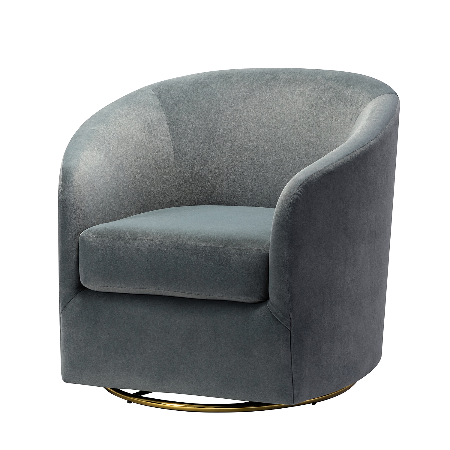 14 Karat Home Contemporary Grey Velvet Accent Chair with Swivel Base ...