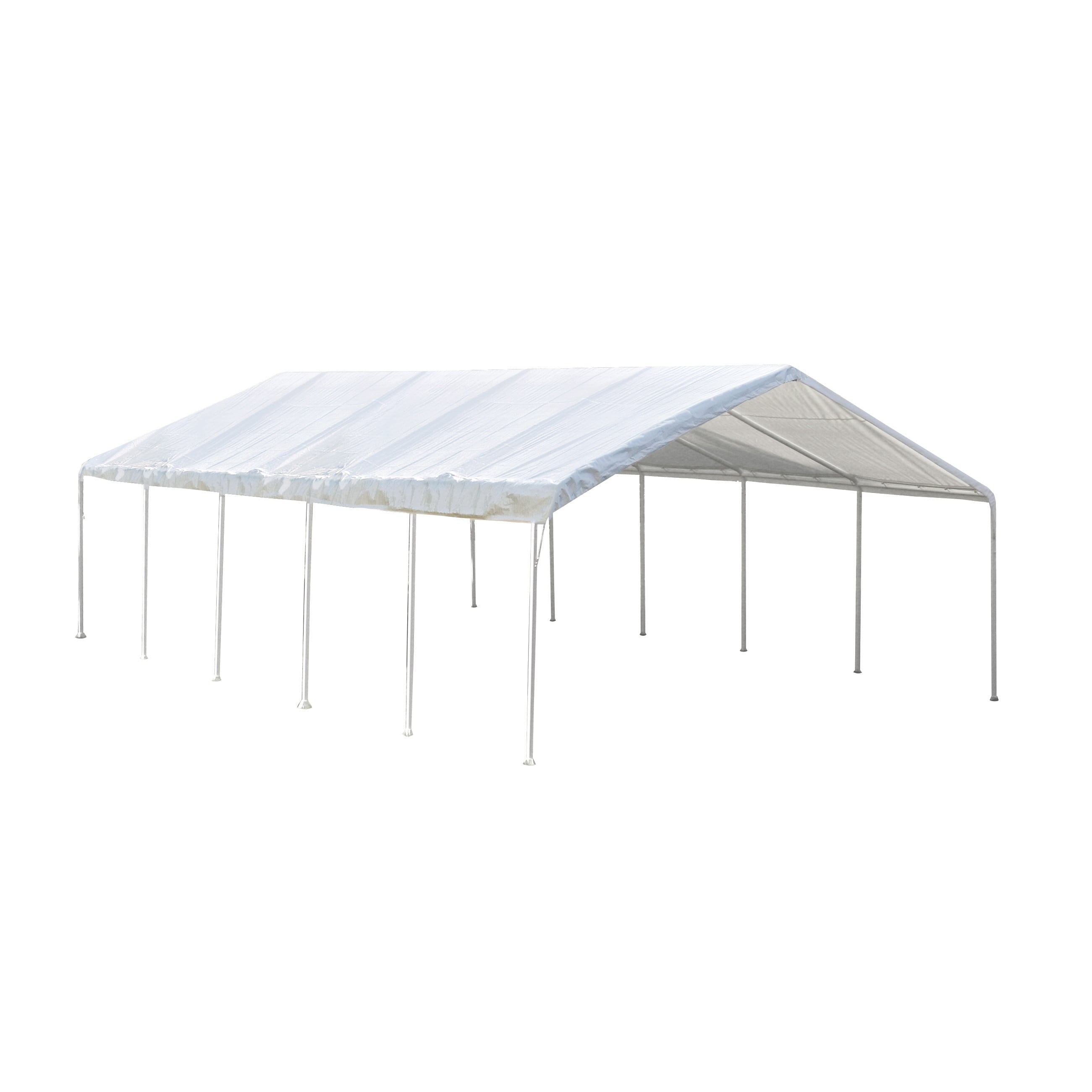 Super Max 18' x 30' White Polyethylene Canopy with Steel Frame