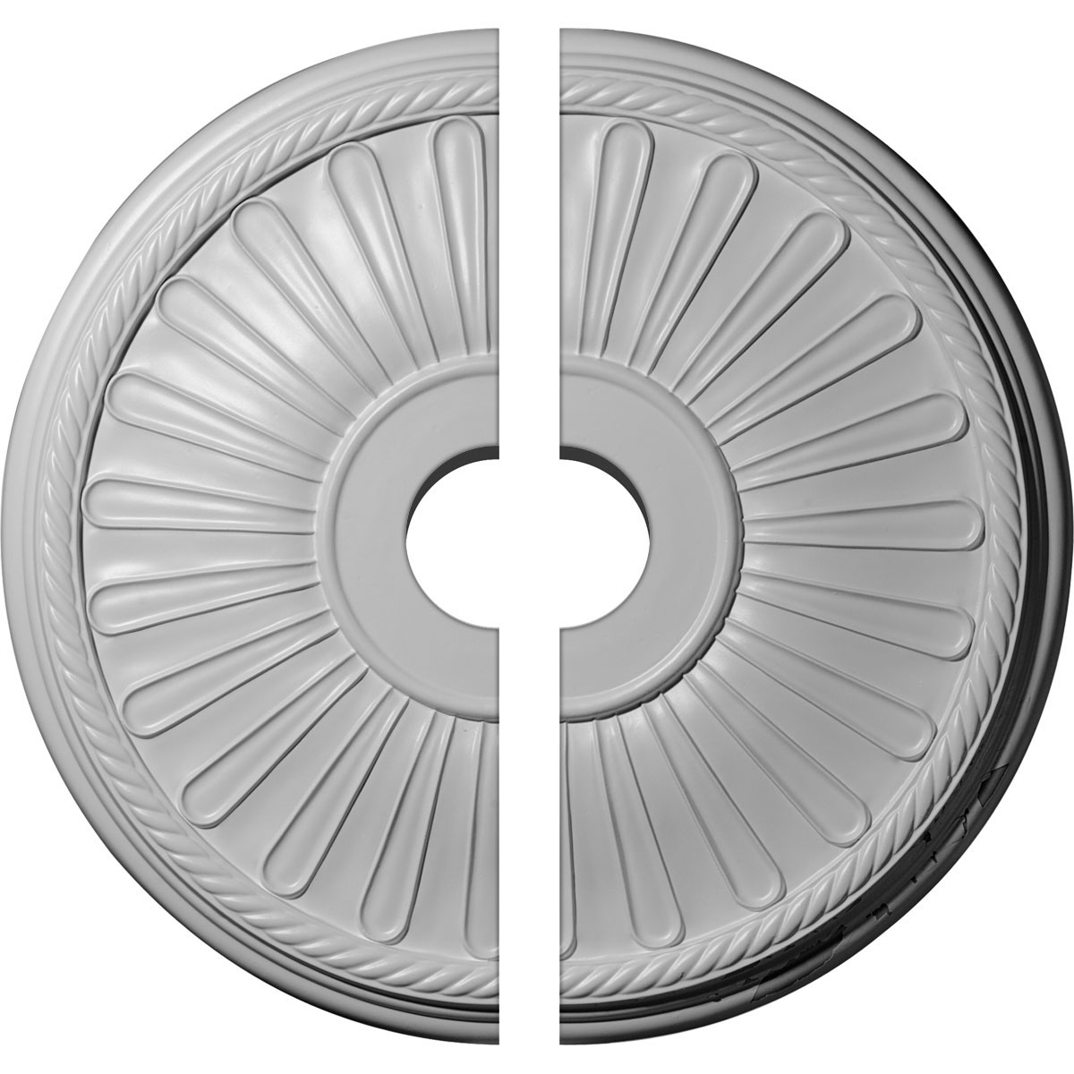 Ekena Millwork CM22LN2-03500 Leandros 19.875-in W x 19.875-in L Architectural White Polyurethane Split Ceiling Medallion