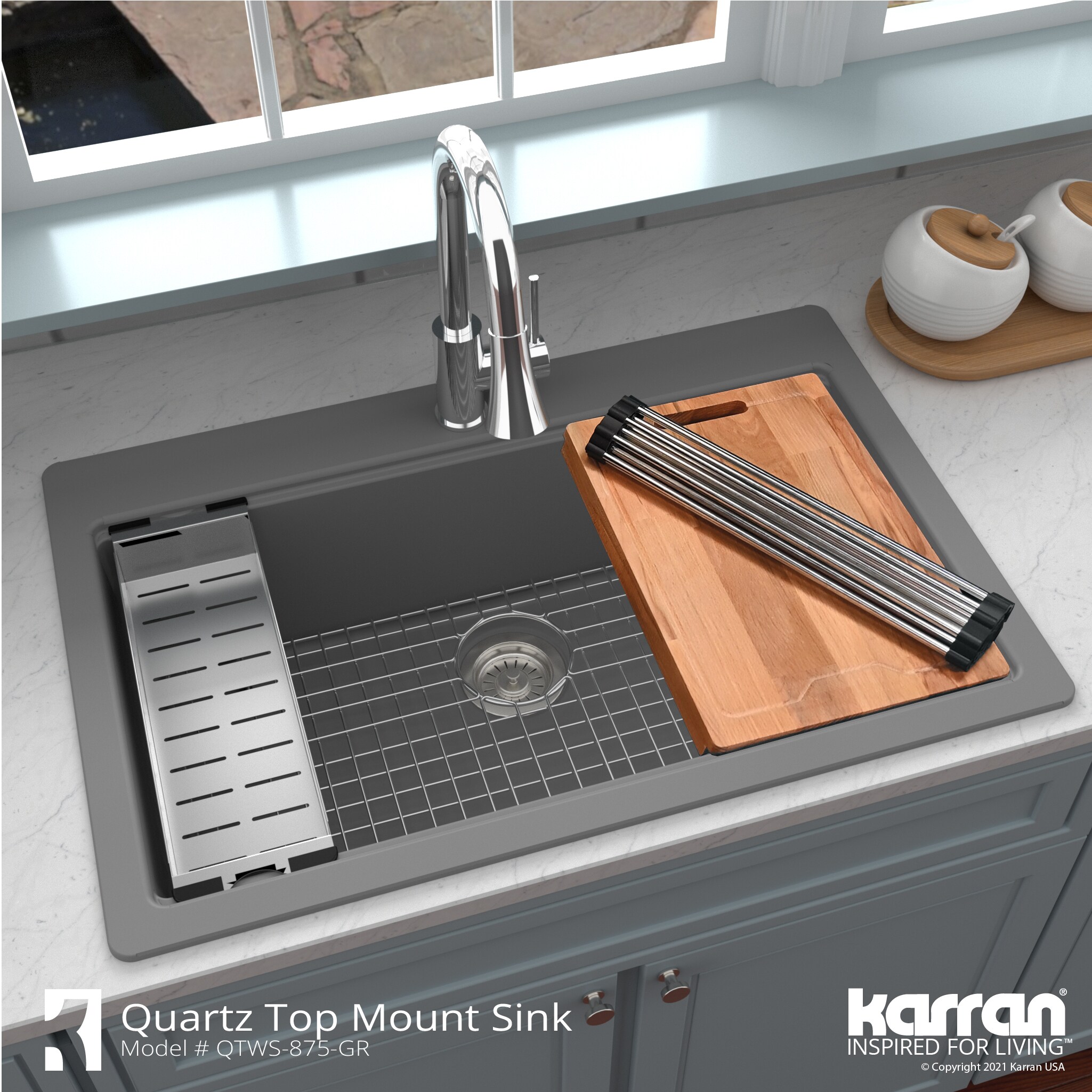 Karran QTWS-875-GR Kitchen-Sinks - View #11
