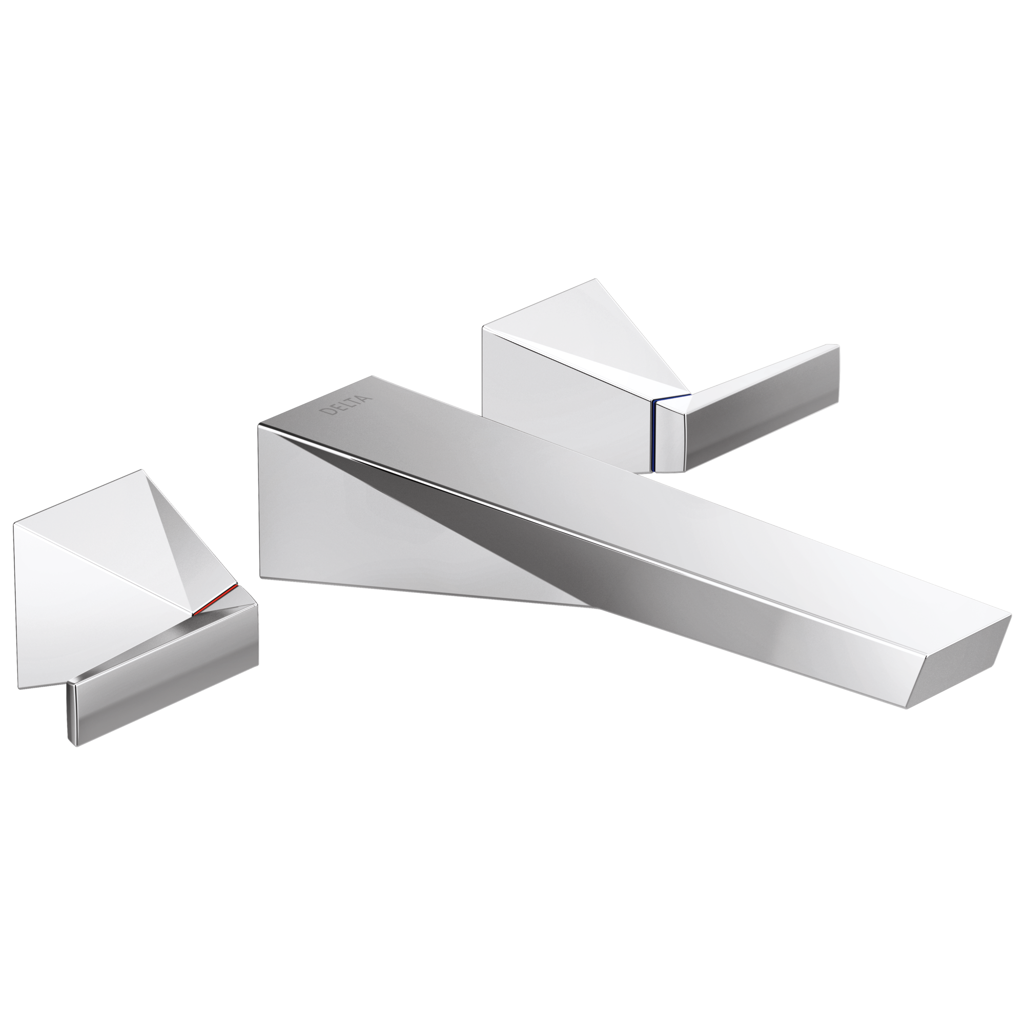 Delta T3543LF-PR-WL Trillian Lumicoat Chrome Wall-mount 2-handle WaterSense Mid-arc Residential Handle Bathroom Sink Faucet