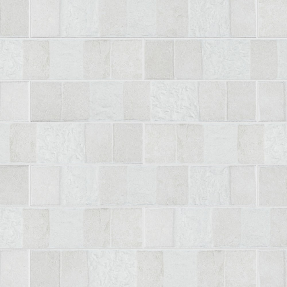 Affinity Tile WOSBLDWT Blend White 3-in x 18-in Matte Porcelain Subway Large format Wall Tile ( 9.6-sq ft Carton