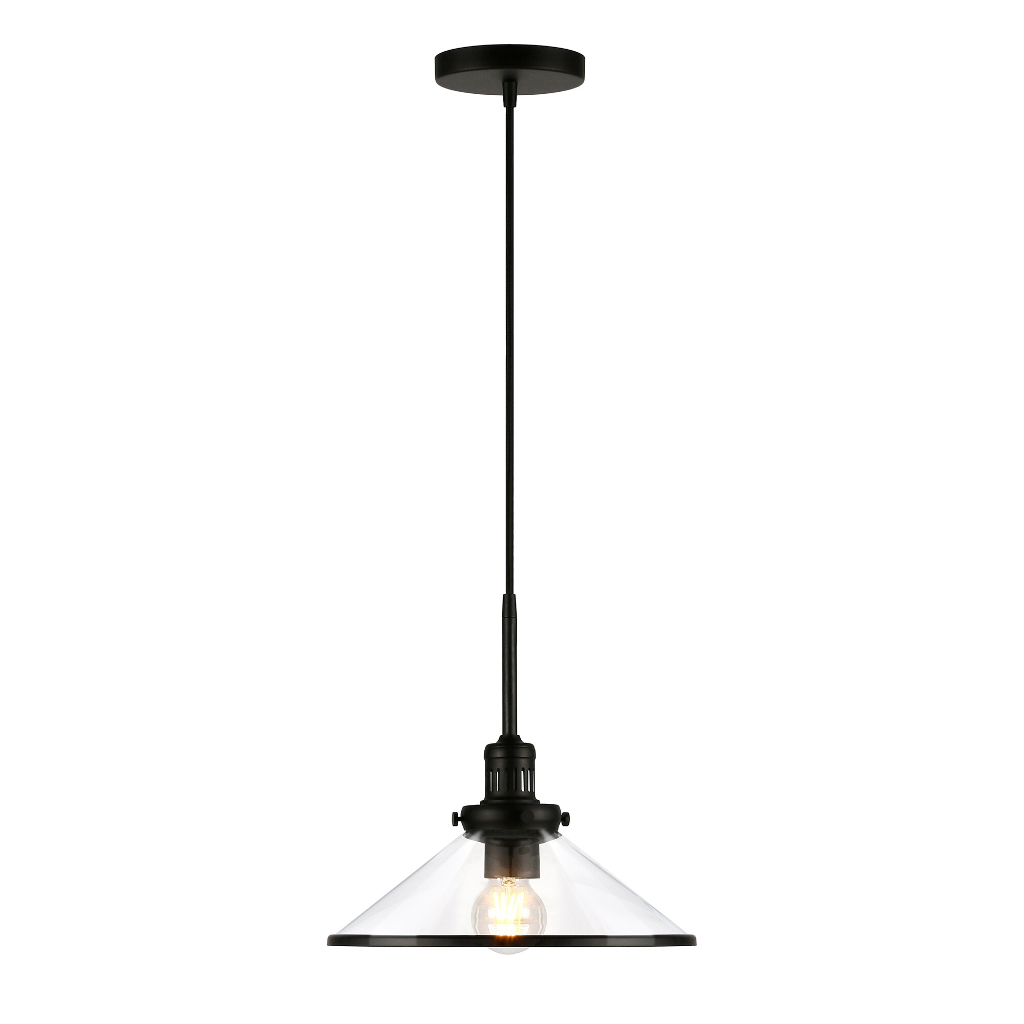 Milo Black Brushed Nickel Glass Dome Pendant Light