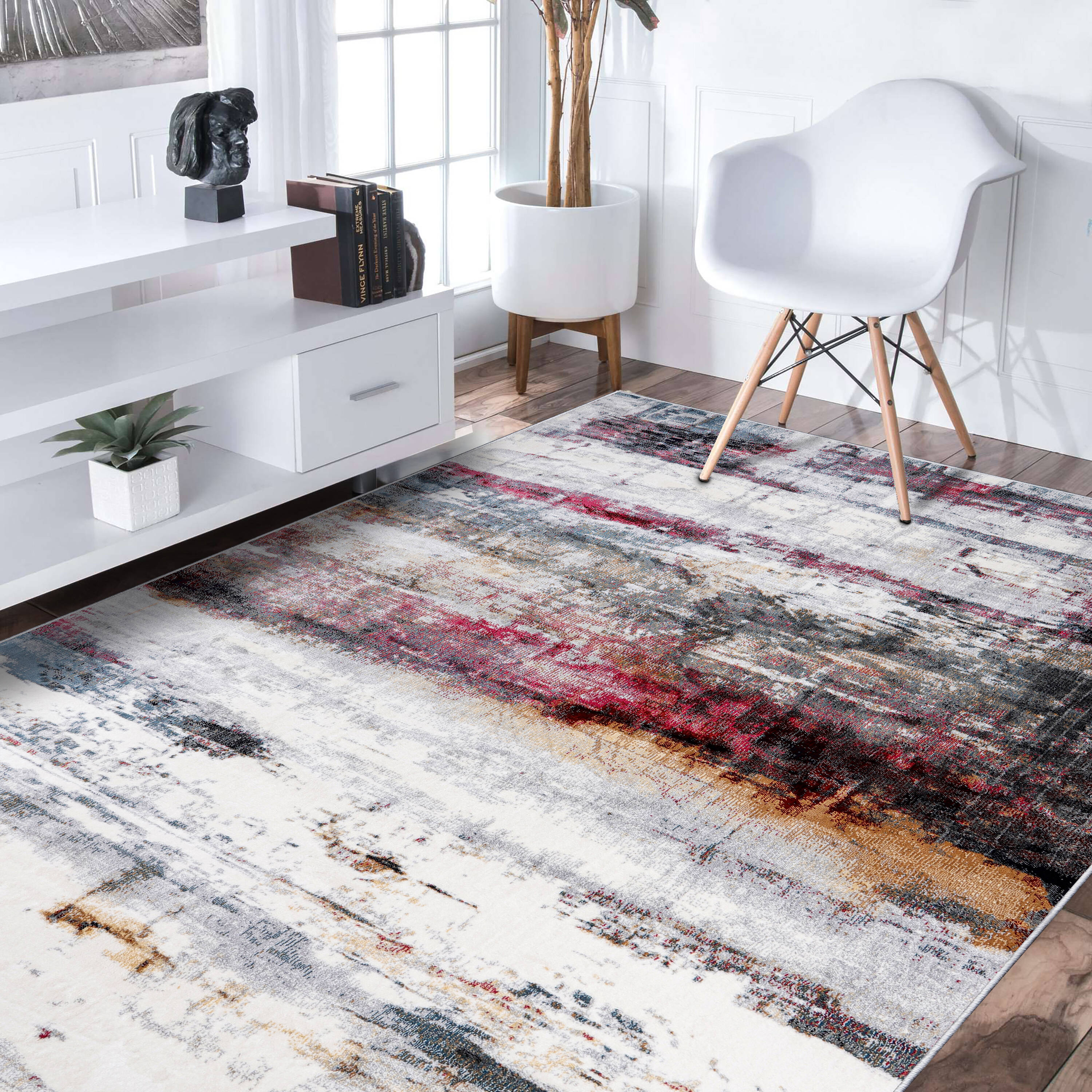 MDA Rugs ER04811 Eros 8 x 11 (ft) Polyester Multi-color Rectangular Indoor Abstract Area rug
