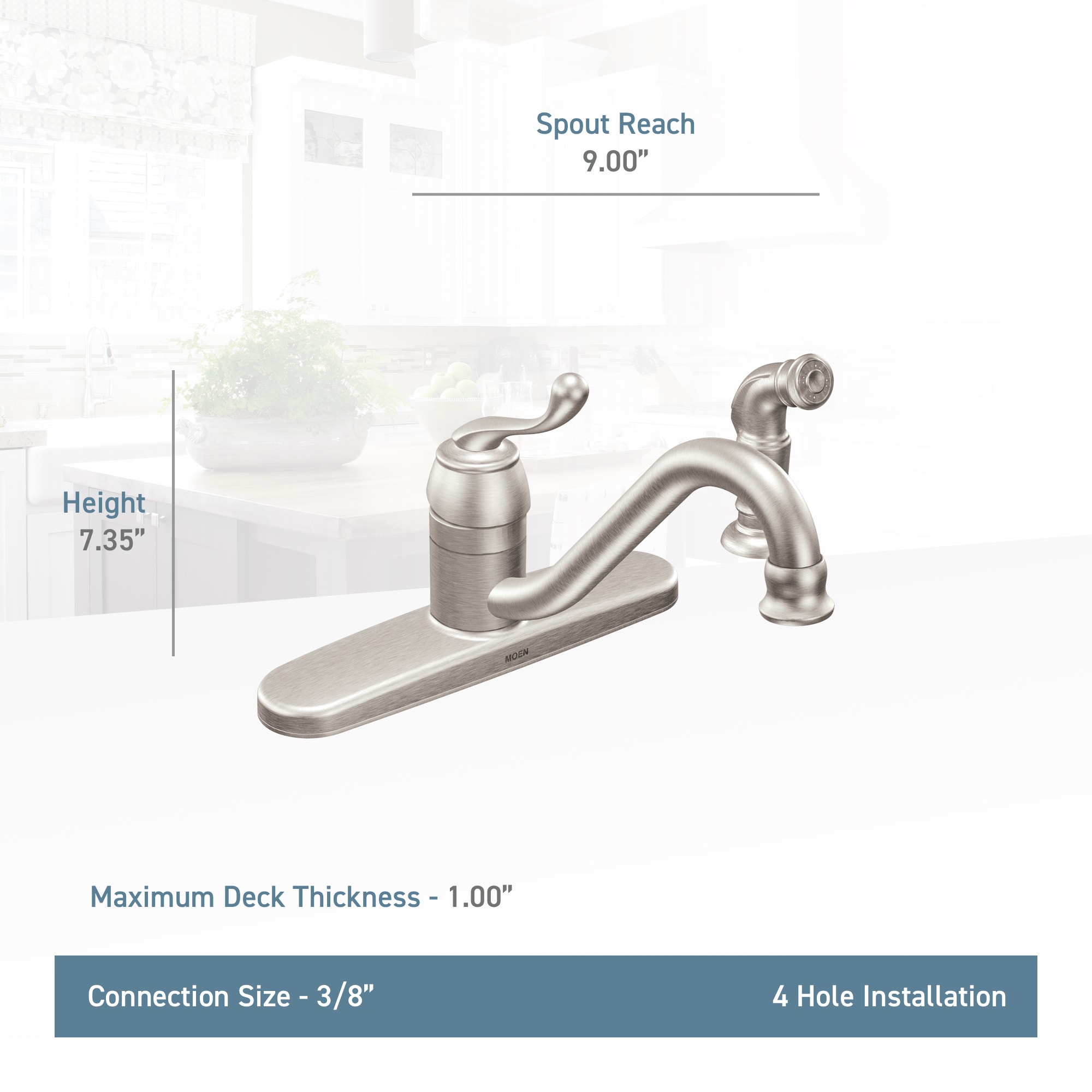 Moen Muirfield Spot Resist Stainless Single Handle Low-arc Kitchen ...