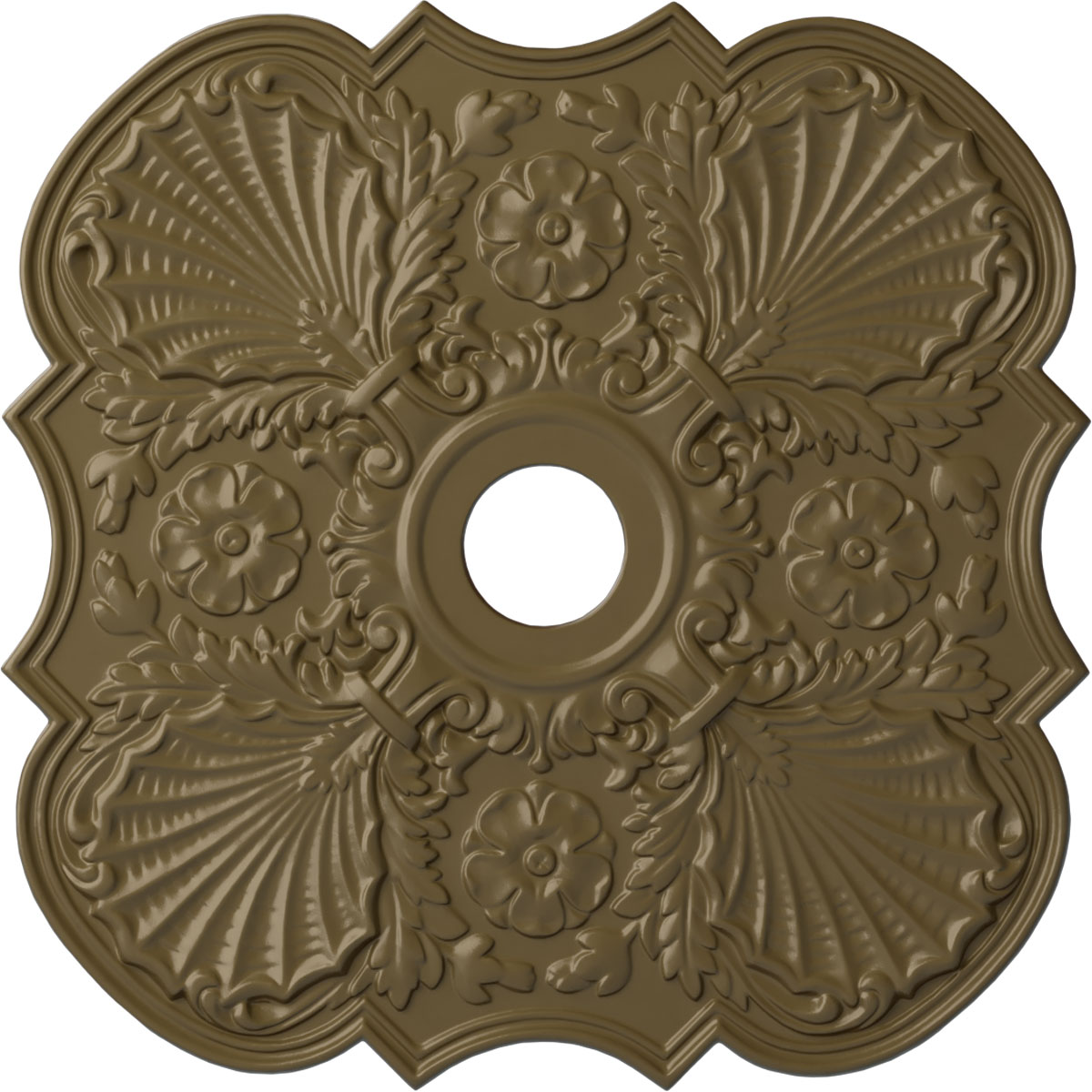 Ekena Millwork CM29FWMMF Flower 29-in W x 29-in L Painted Mississippi Mud Polyurethane Whole Ceiling Medallion