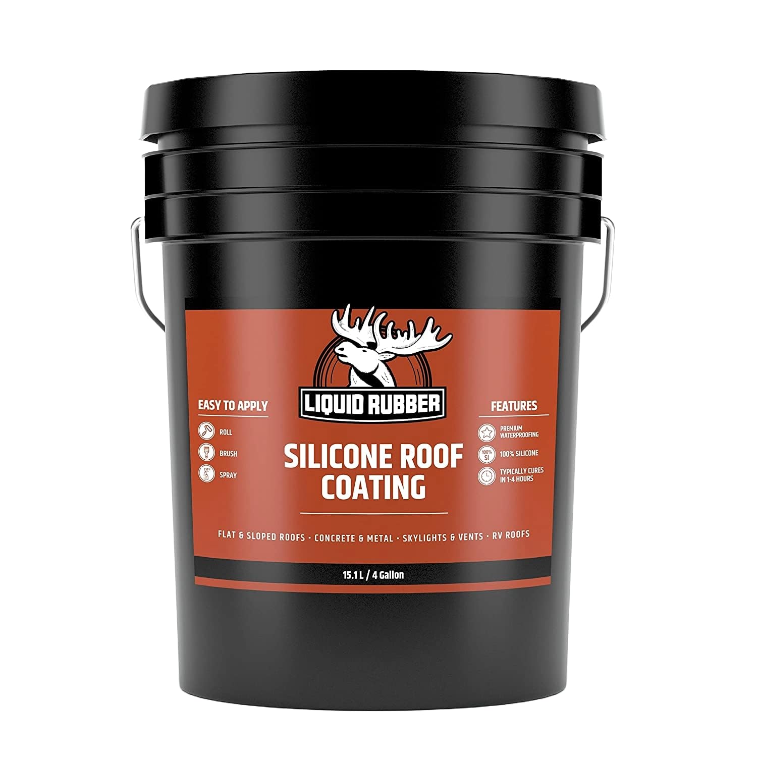 Liquid Rubber 43201US Silicone Roof Coating 4-gallon Waterproof Elastomeric Roof Sealant