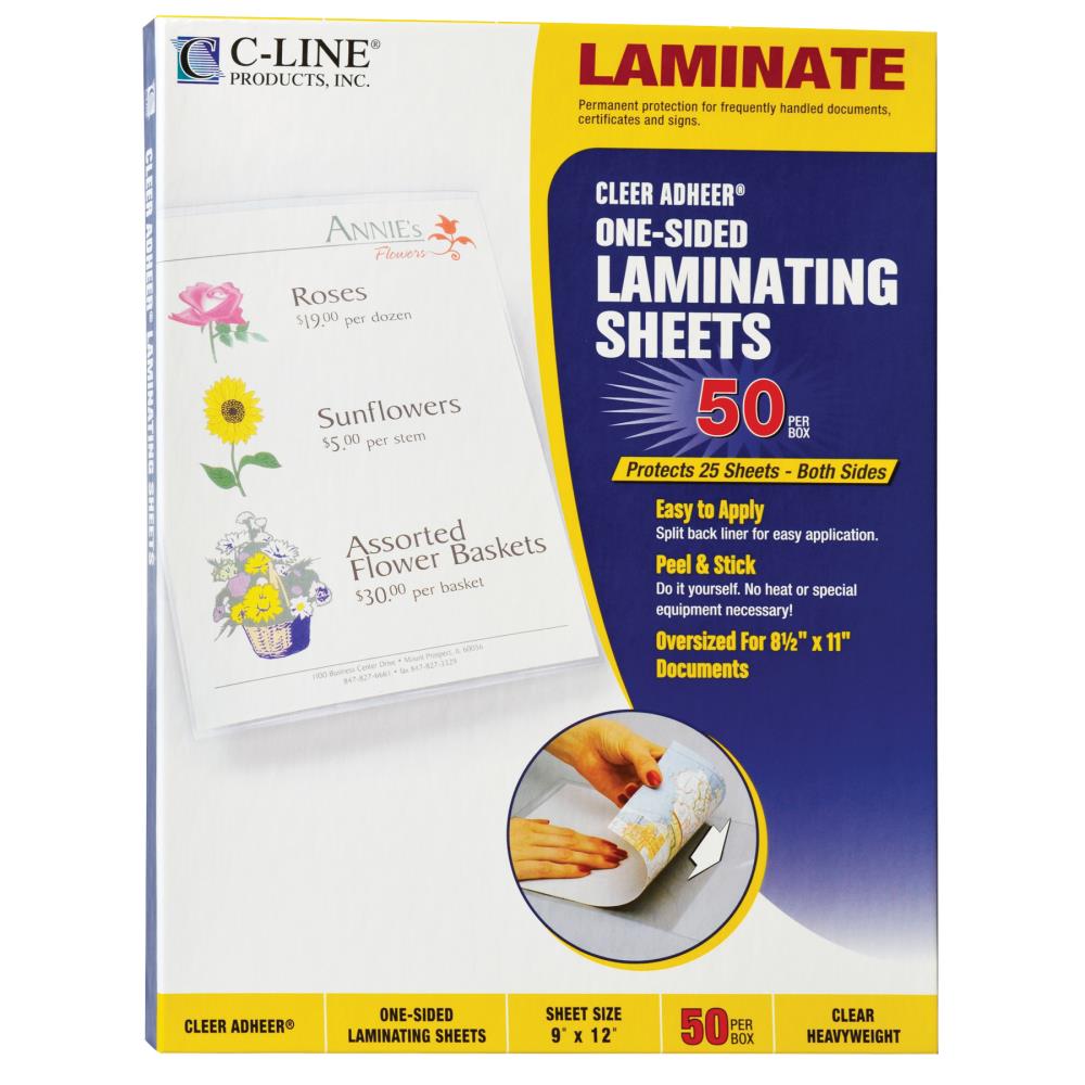 C-Line Heavyweight Cleer Adheer Laminating 9 In. x 12 In. of 50 in the Office Accessories department at Lowes.com
