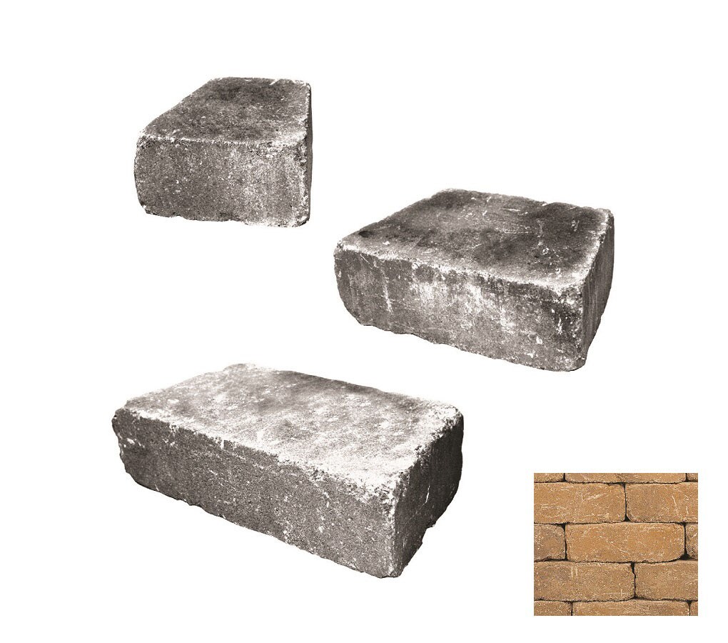 Belgard 16254080 4-in H x 1.33-in L x 8-in D Gascony Tan Concrete Retaining Wall Block
