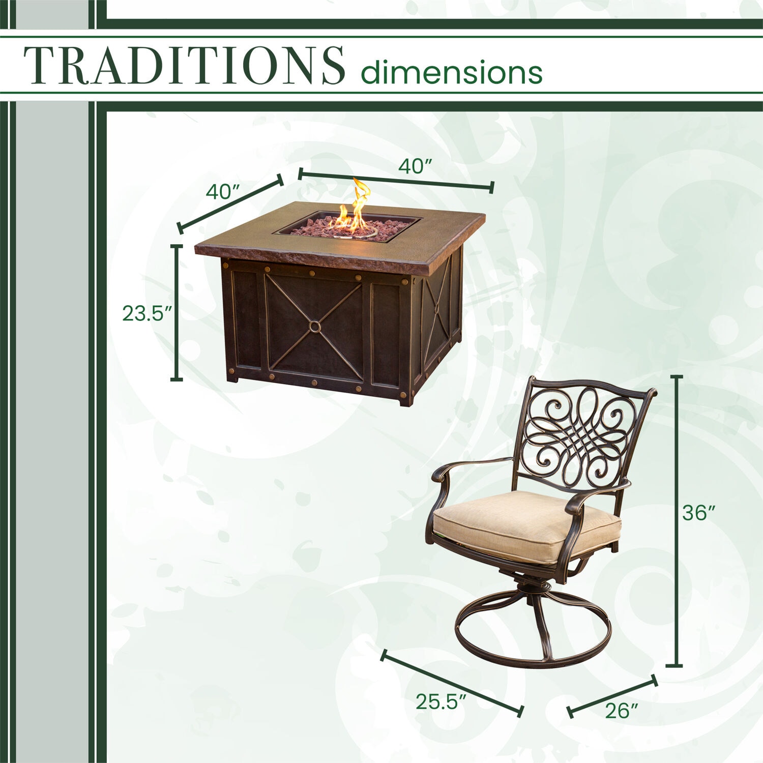 Hanover TRAD5PCDSW4FP-TAN Patio-Conversation-Sets - View #2