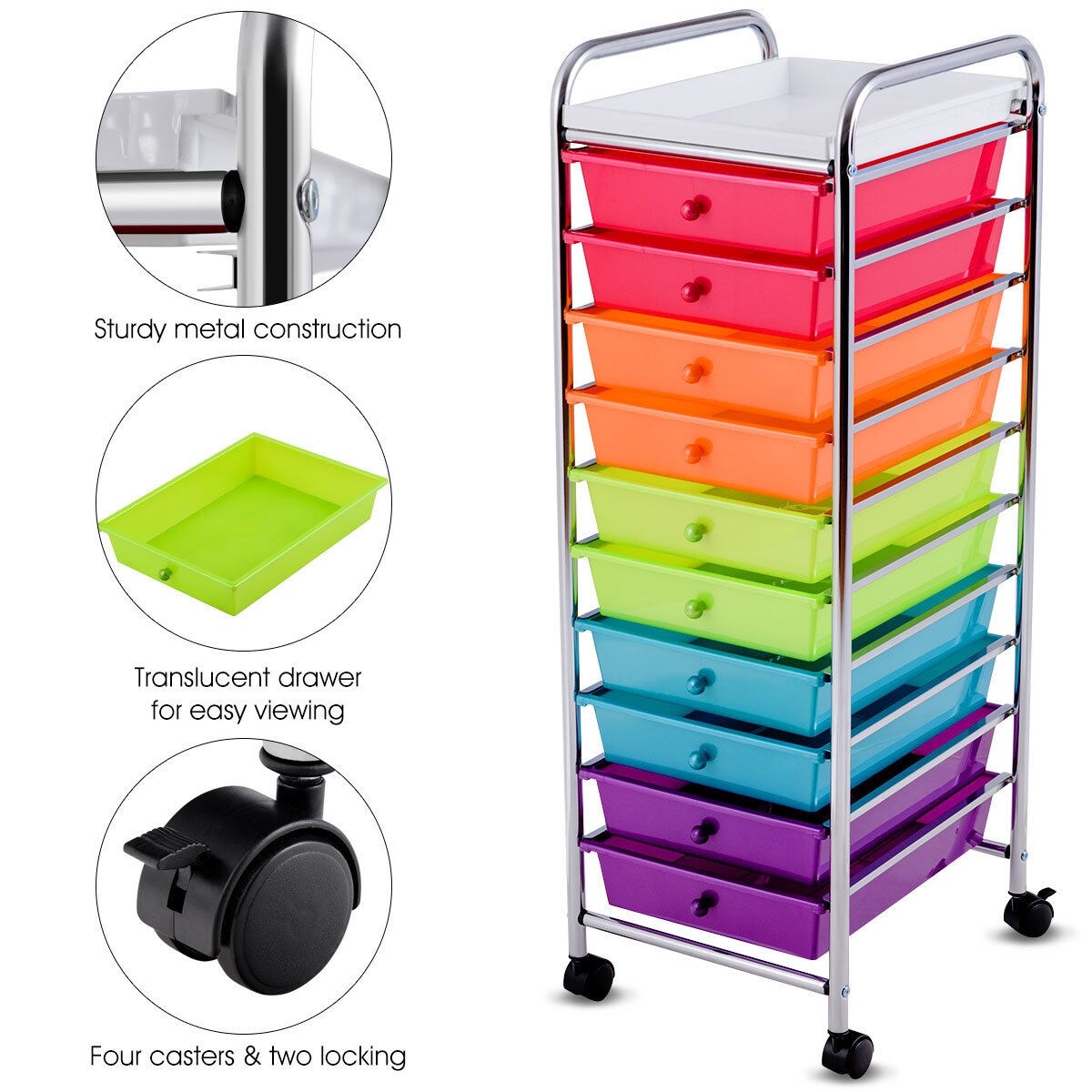 Slickblue D-CO-69095WH Office-Carts - View #6
