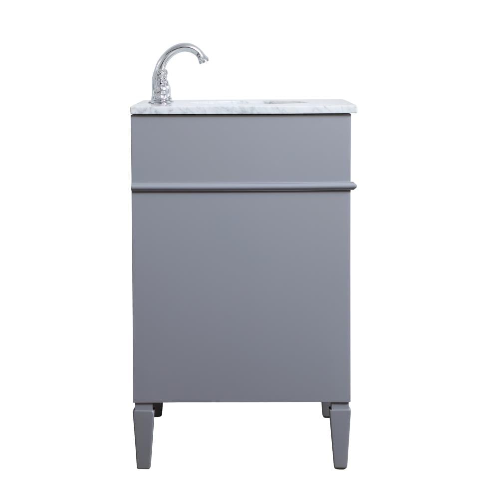 Gray Marble Top Single Bathroom Vanity with Porcelain Sink