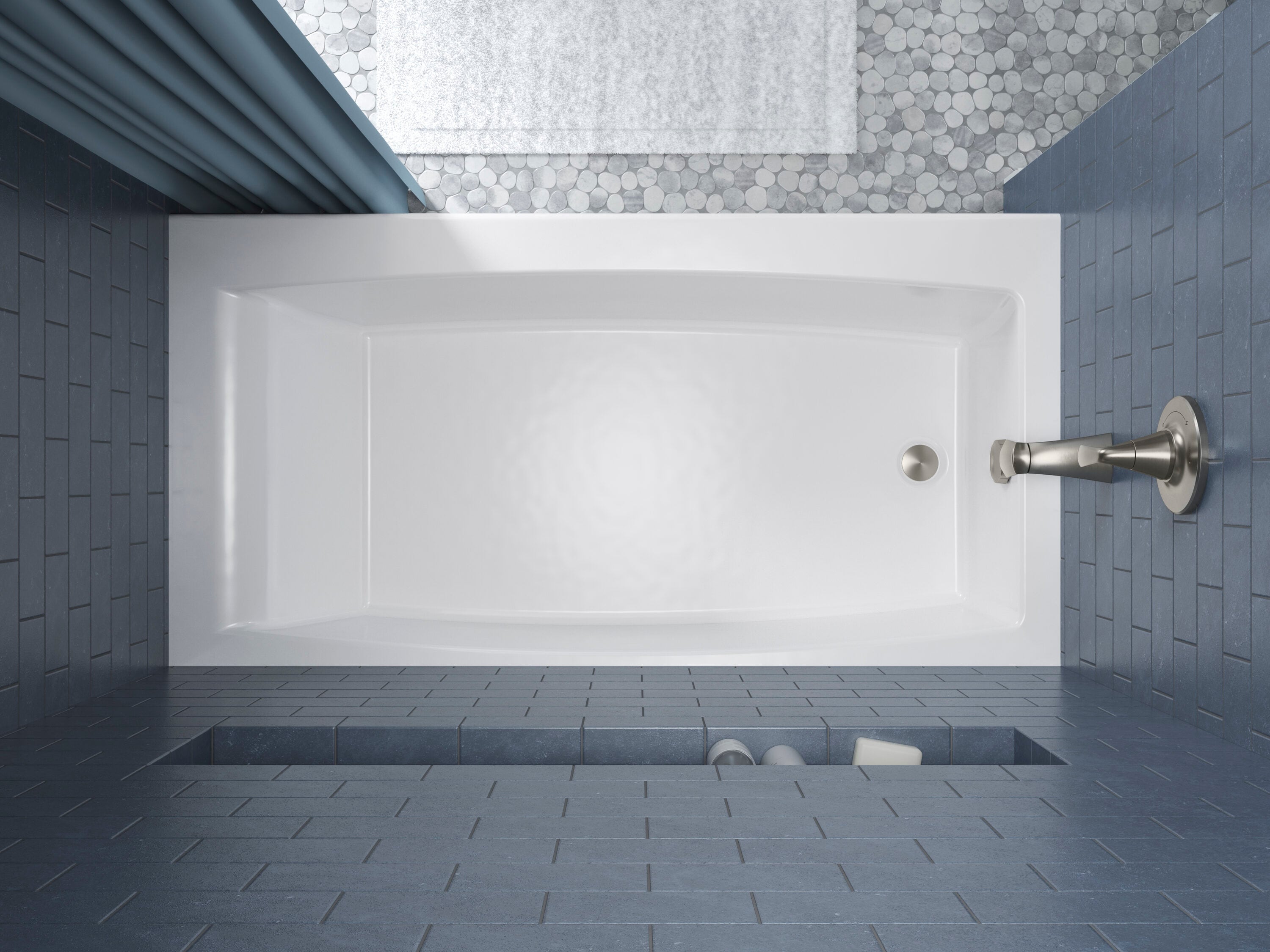 White Acrylic 60" x 30" Alcove Bath with Integral Apron