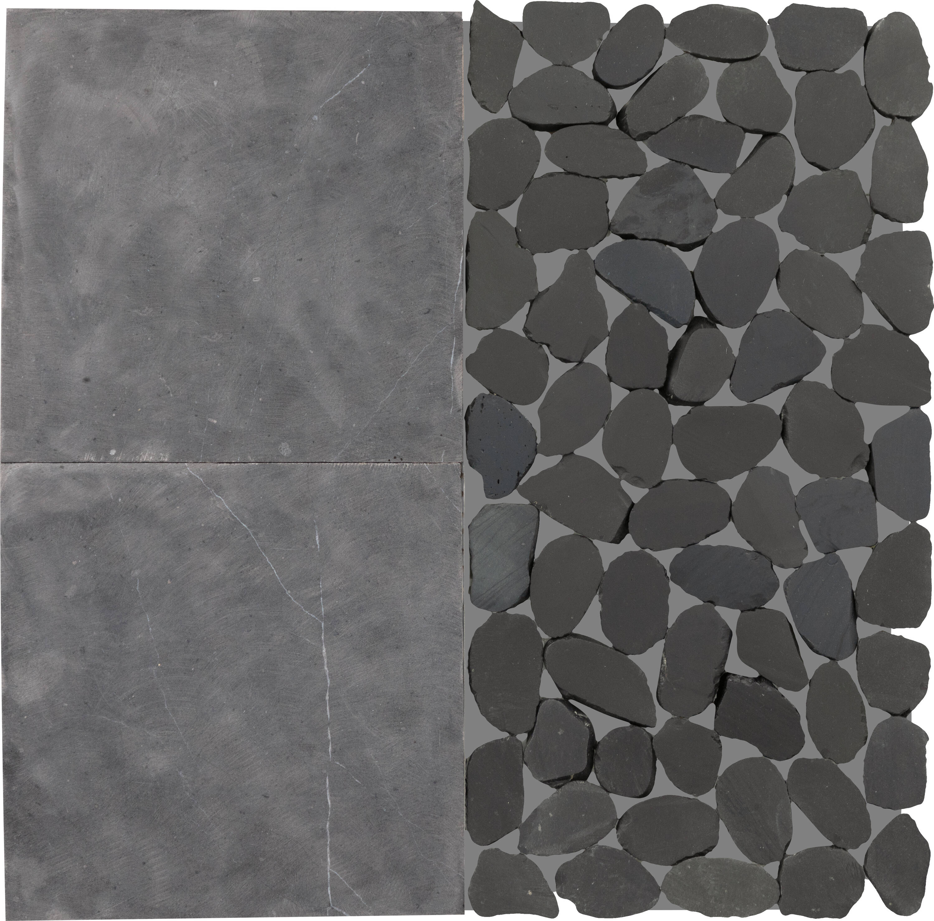 Daltile - Pebble Oasis Stark 12-in x 12-in Honed Natural stone Mixed Stone look Pebble Mosaic Flo...