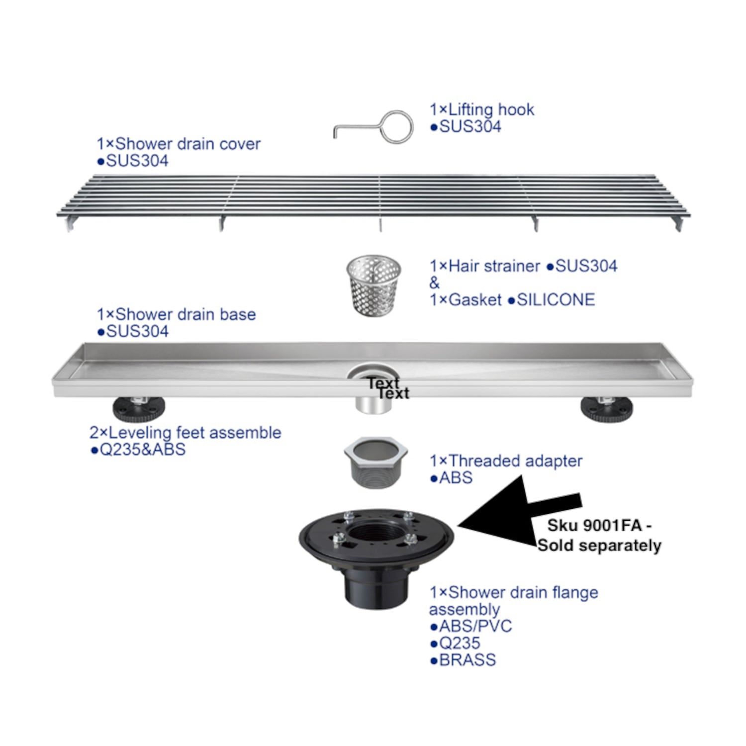 ELEGANTE DRAIN COLLECTION KD01A108-48 Drains-Flanges - View #11