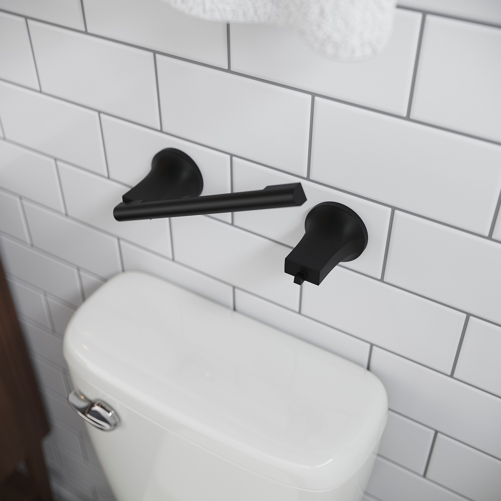 Modern Wall Mount Matte Black Toilet Paper Holder Bathroom Black