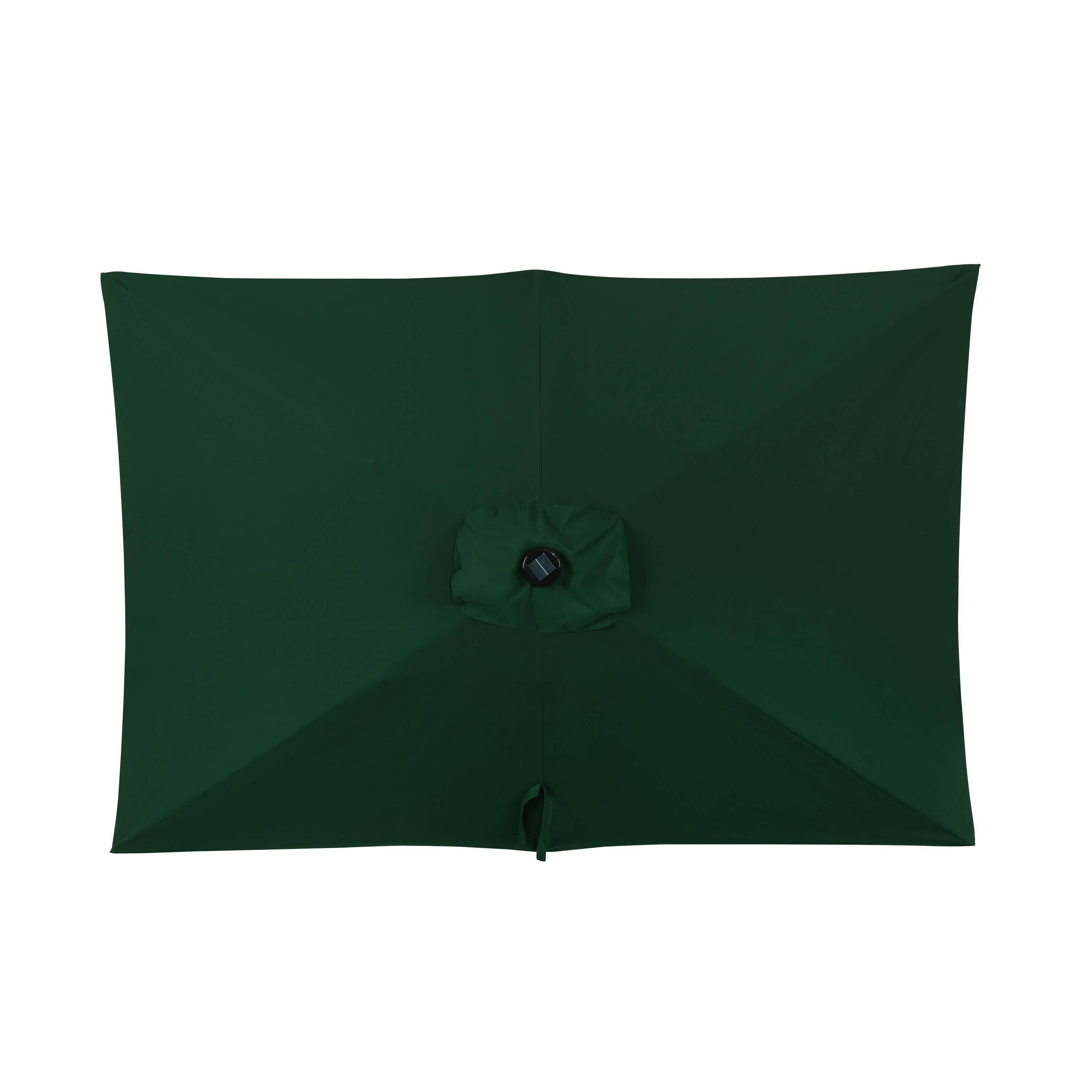 Nassau 10' x 6.5' Green Aluminum Patio Umbrella with LED Lights